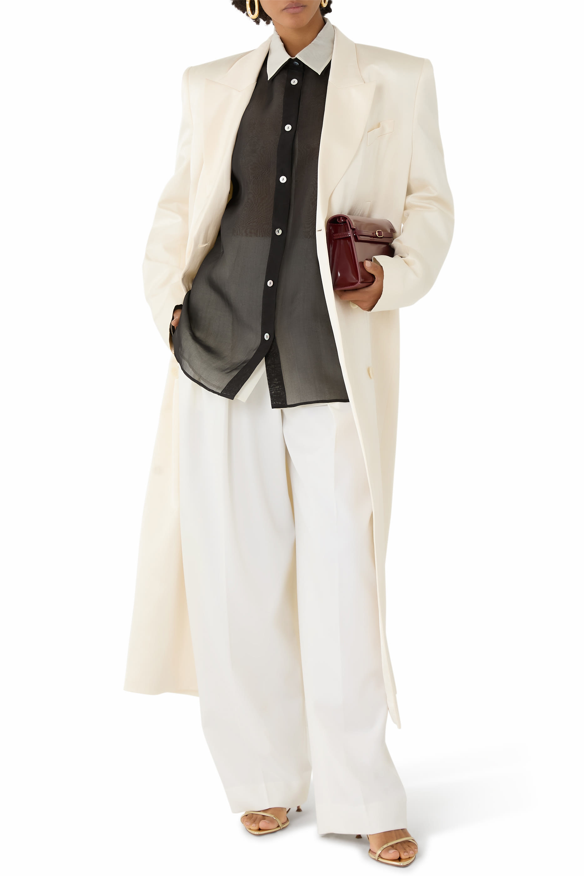 قميص إستيل بطبقتين حرير أورجانزا