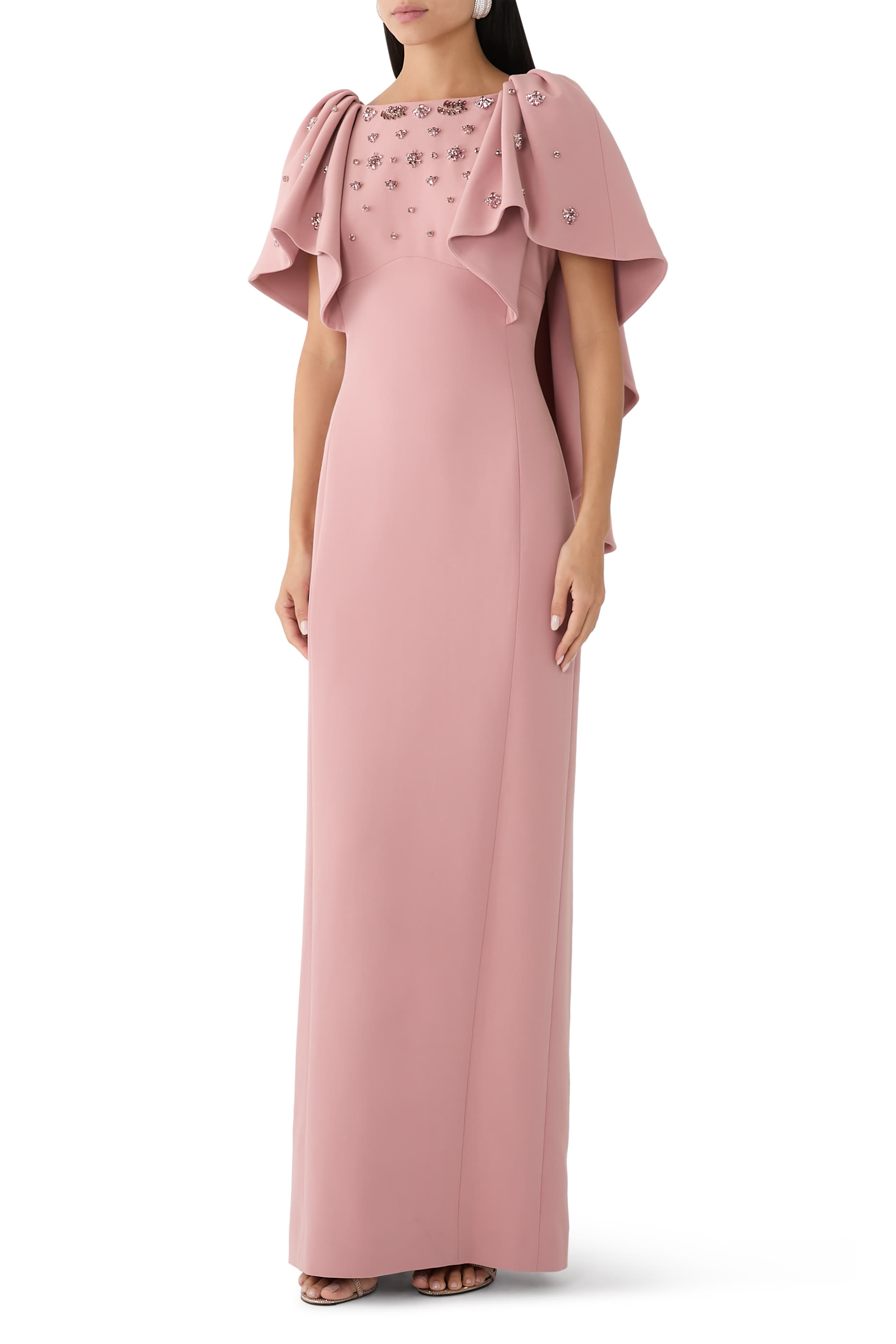 فستان سهرة مارجريت مطرز بكاب