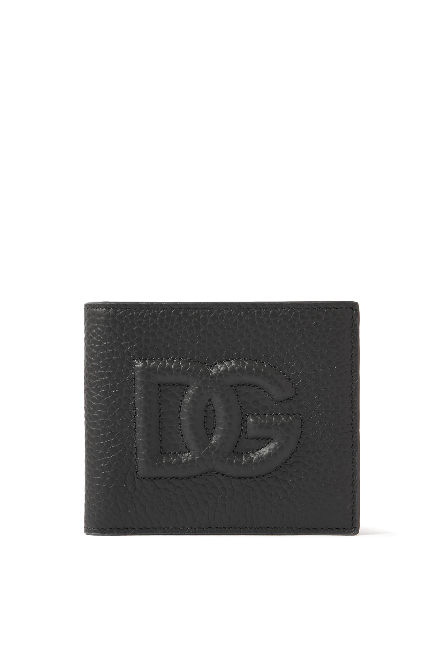 محفظة ثنائية الطيّ بشعار حرفي الماركة جلد عجل