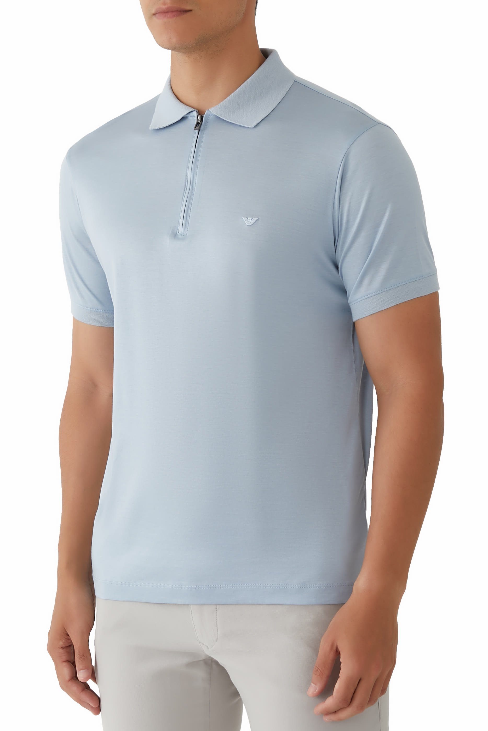 قميص بولو بنصف سحاب