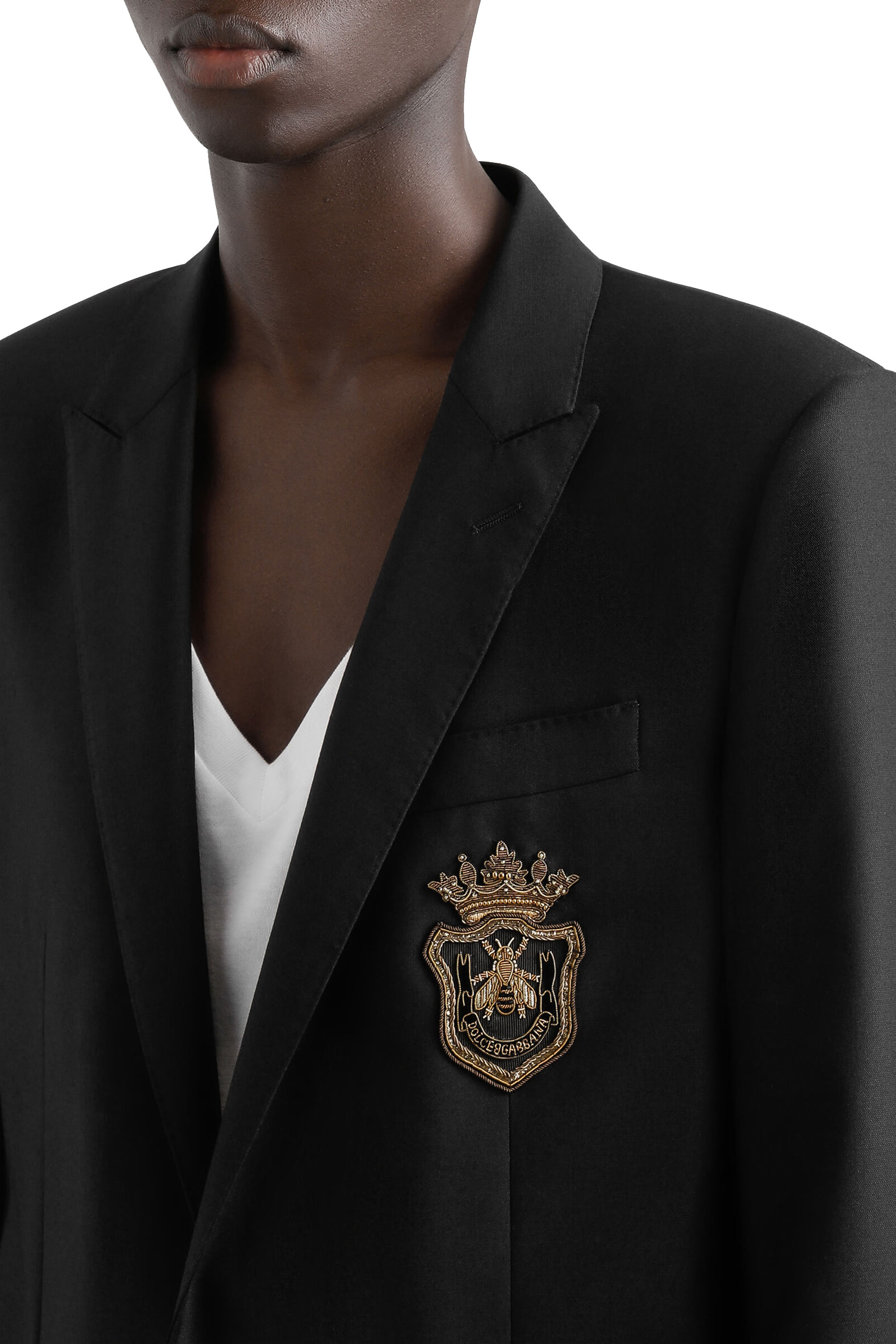 جاكيت بقصة مارتيني وصف أزرار ورقعة