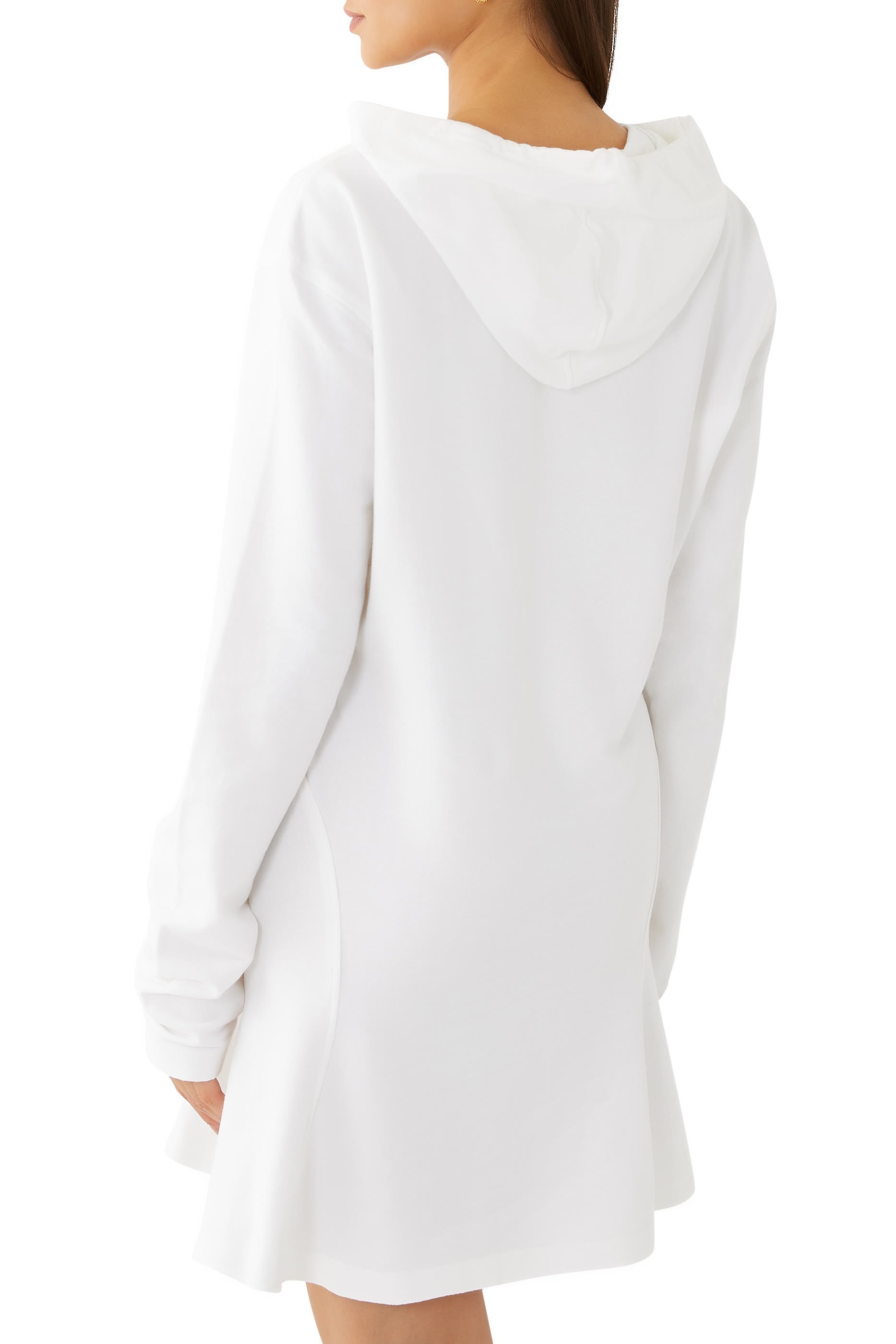 فستان قصير بغطاء رأس وحافة بقصة ذيل السمكة