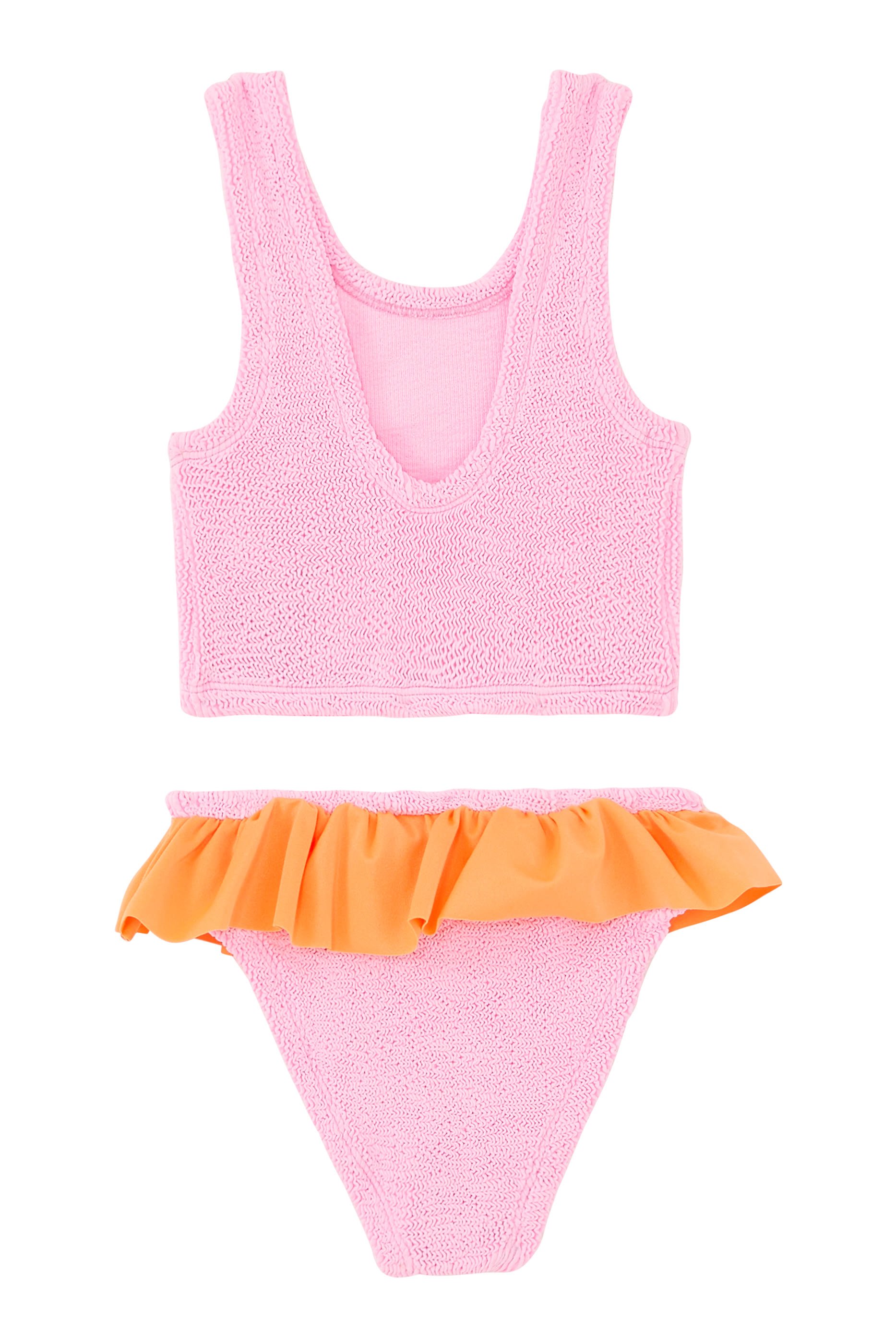 طقم بيكيني ديو اوليف بحافة جرس للأطفال