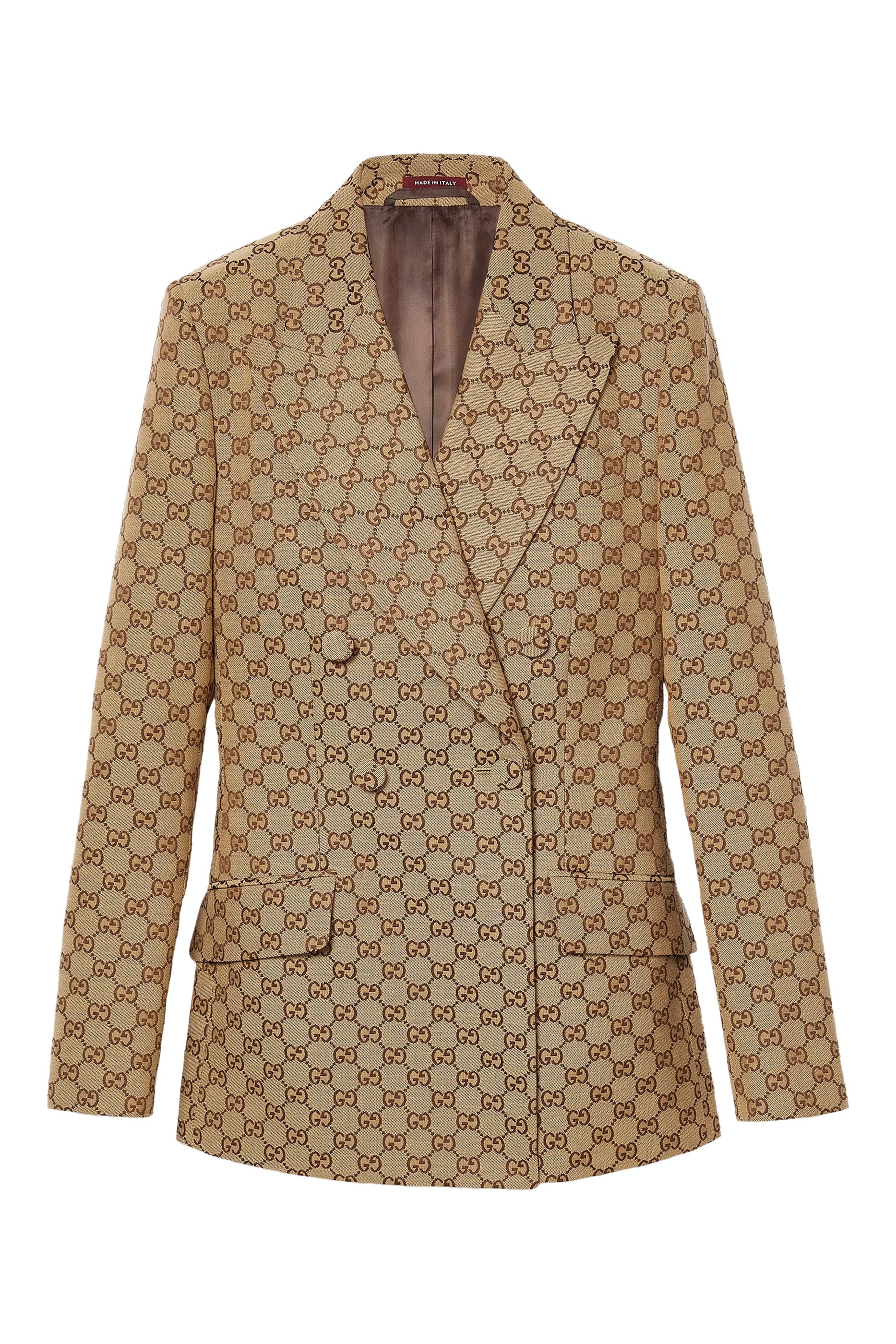 جاكيت بصفي أزرار قماش قنب أصلي محفور بحرفي شعار الماركة