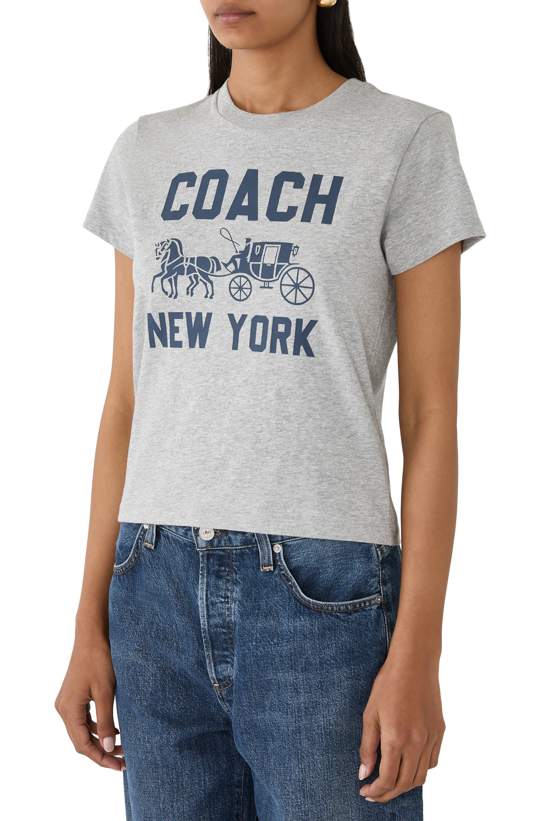 تيشيرت بطبعة العربة والحصان