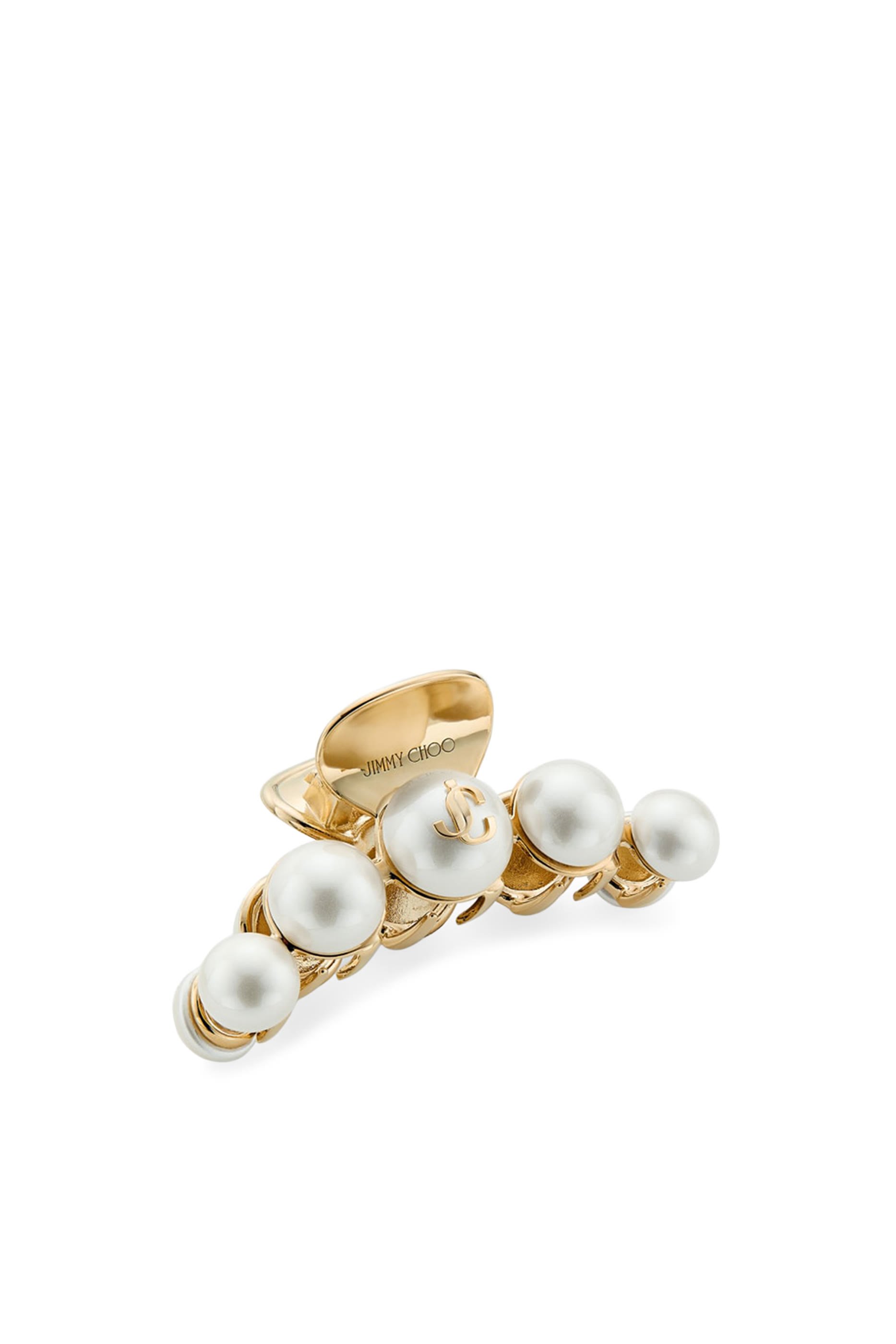 مشبك شعر بتصميم مخلب مزين باللؤلؤ