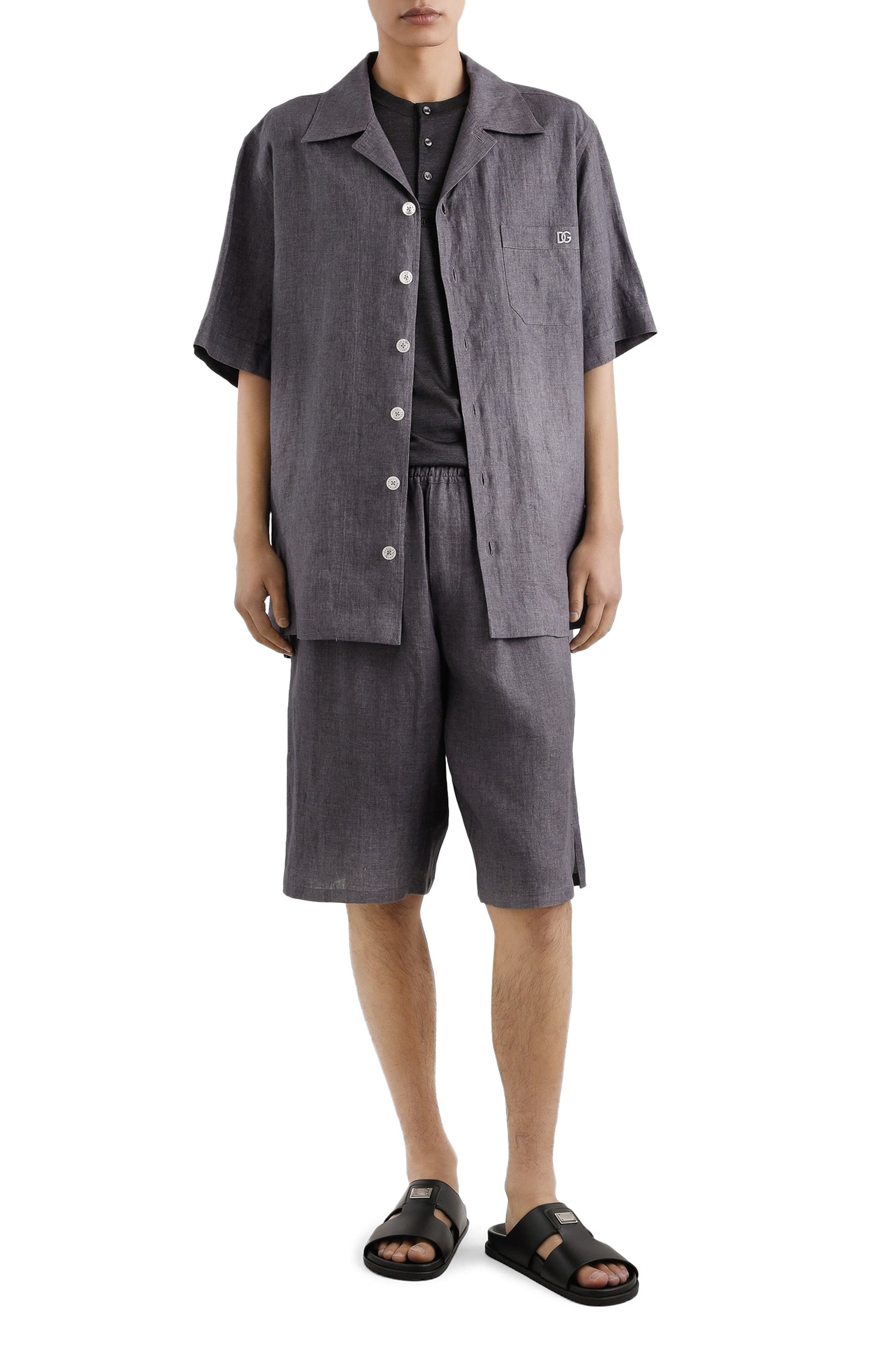 قميص هاواي قماش قنب وكتان