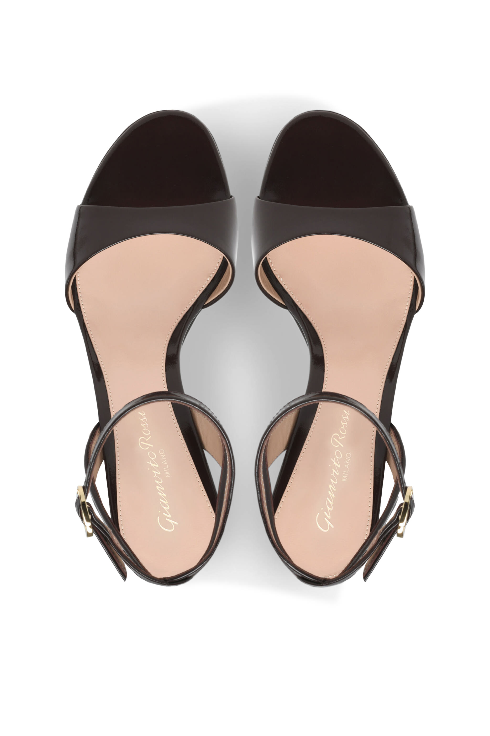 صندل نانسي 110 بكعب سميك جلد لامع