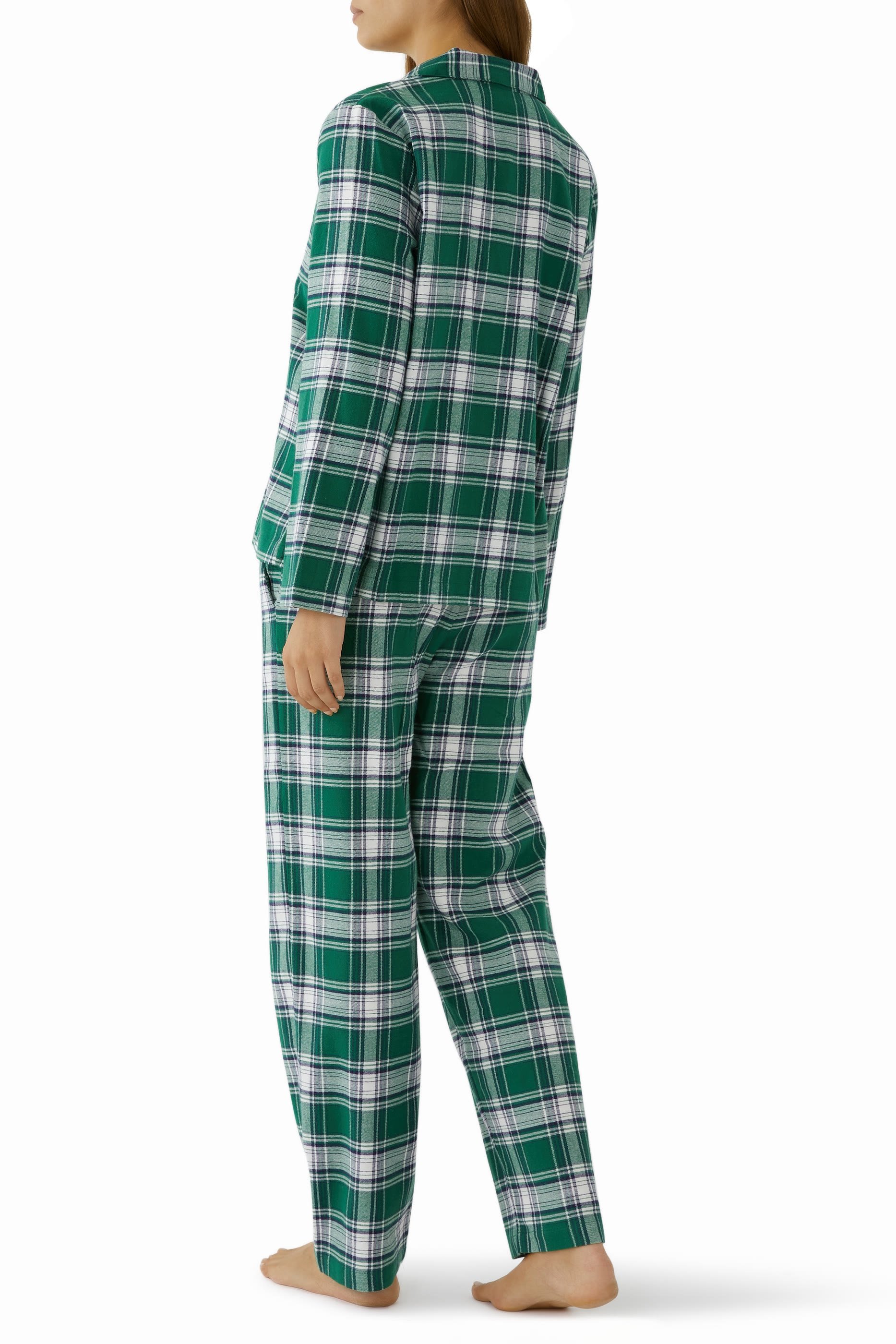 طقم بيجامة بأكمام طويلة فلانيل