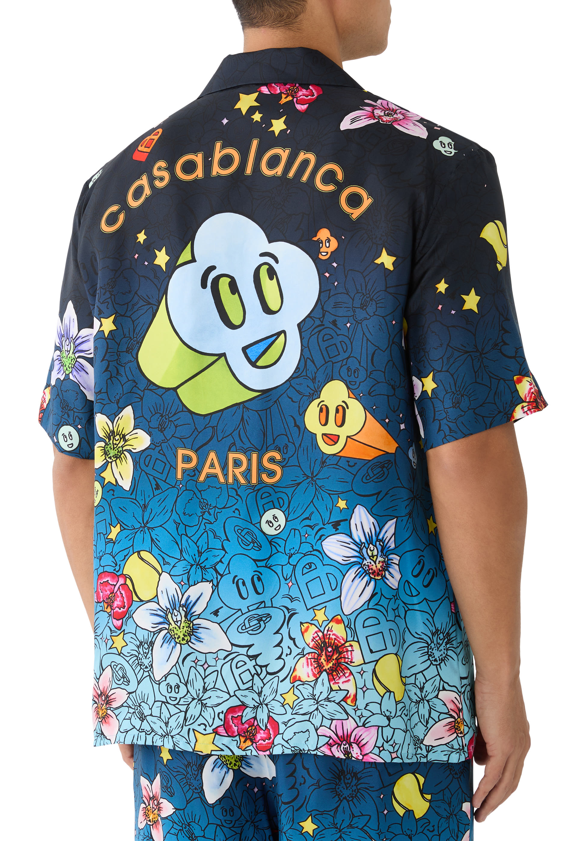 قميص كولاج دايكونز غرافيكس بأكمام قصيرة حرير