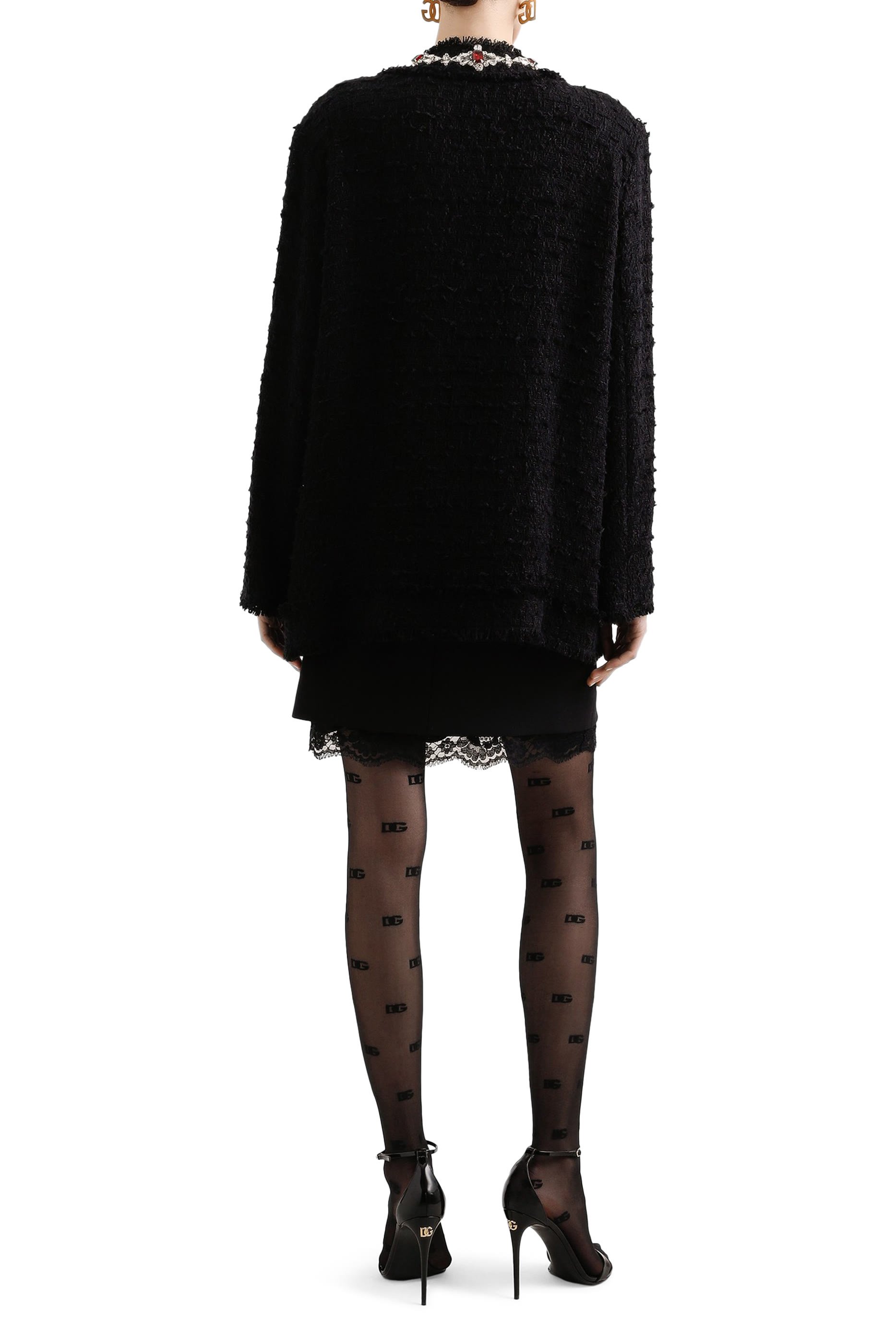 تنورة قصيرة صوف بحافة دانتيل