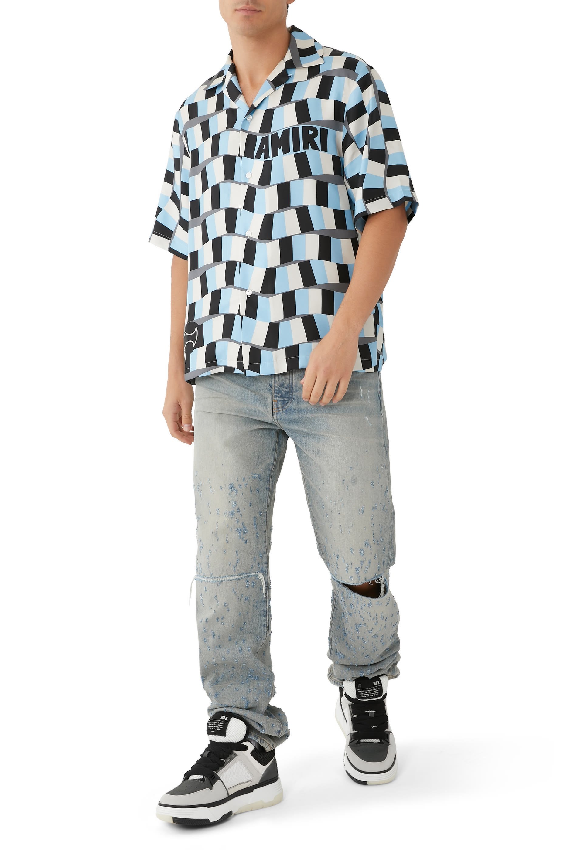 بنطال جينز شوت غان بقصة ساق مستقيمة