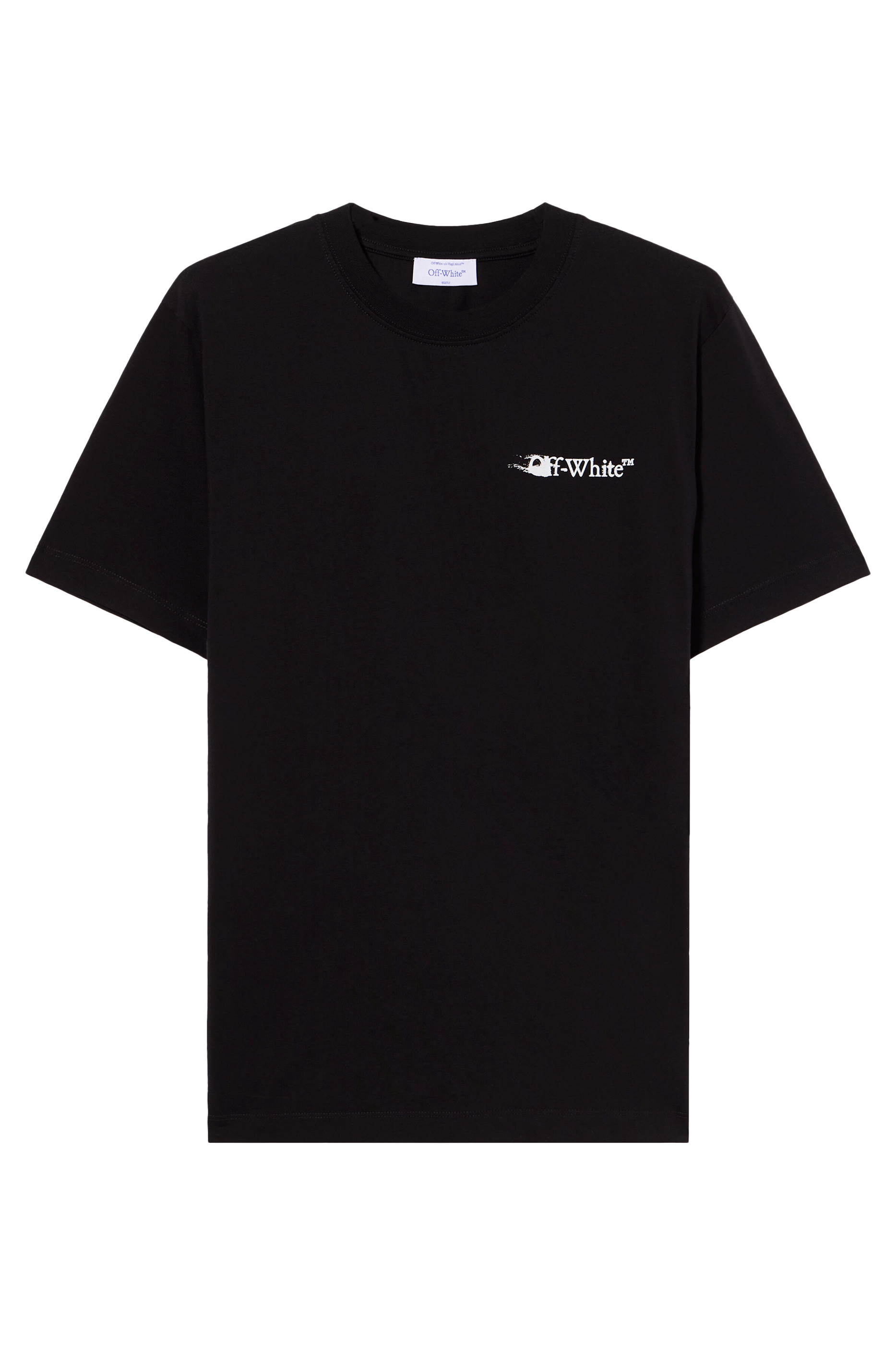 تيشيرت بقصة ضيقة وشعار الماركة مزين بطبعة أسهم وحبر