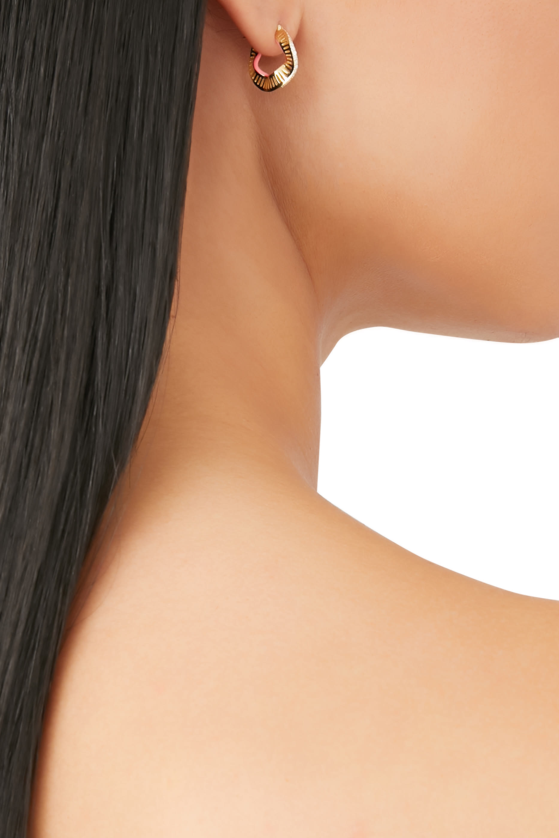 Waves Hoops, 18K Gold & Diamonds