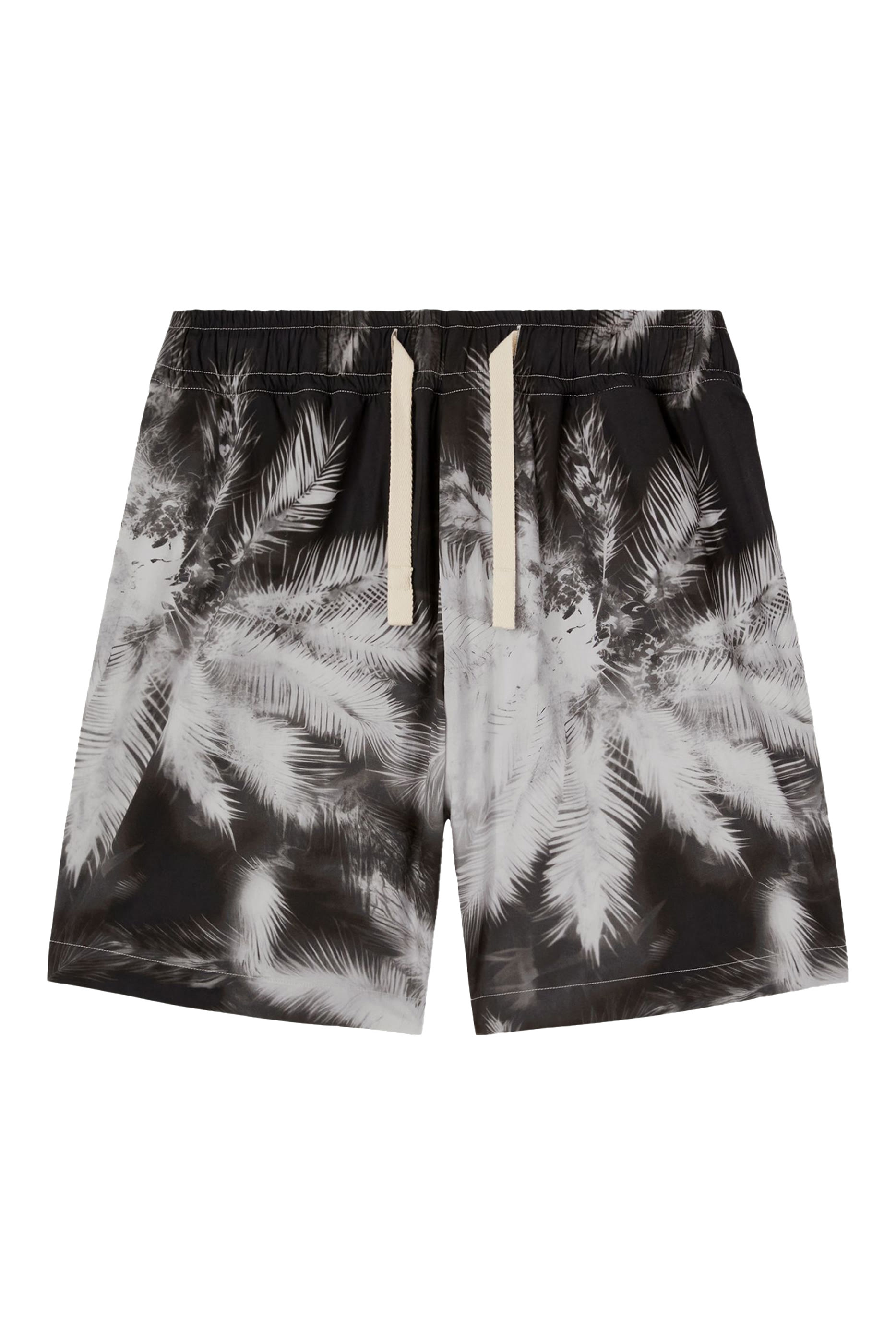 شورت بنقشة نخيل بلون أزرق