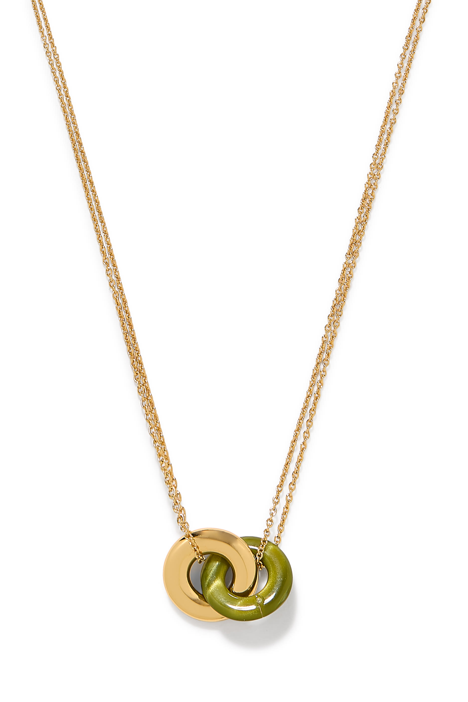 قلادة بدلاية صغيرة بتصميم متداخل، معدن مطلي