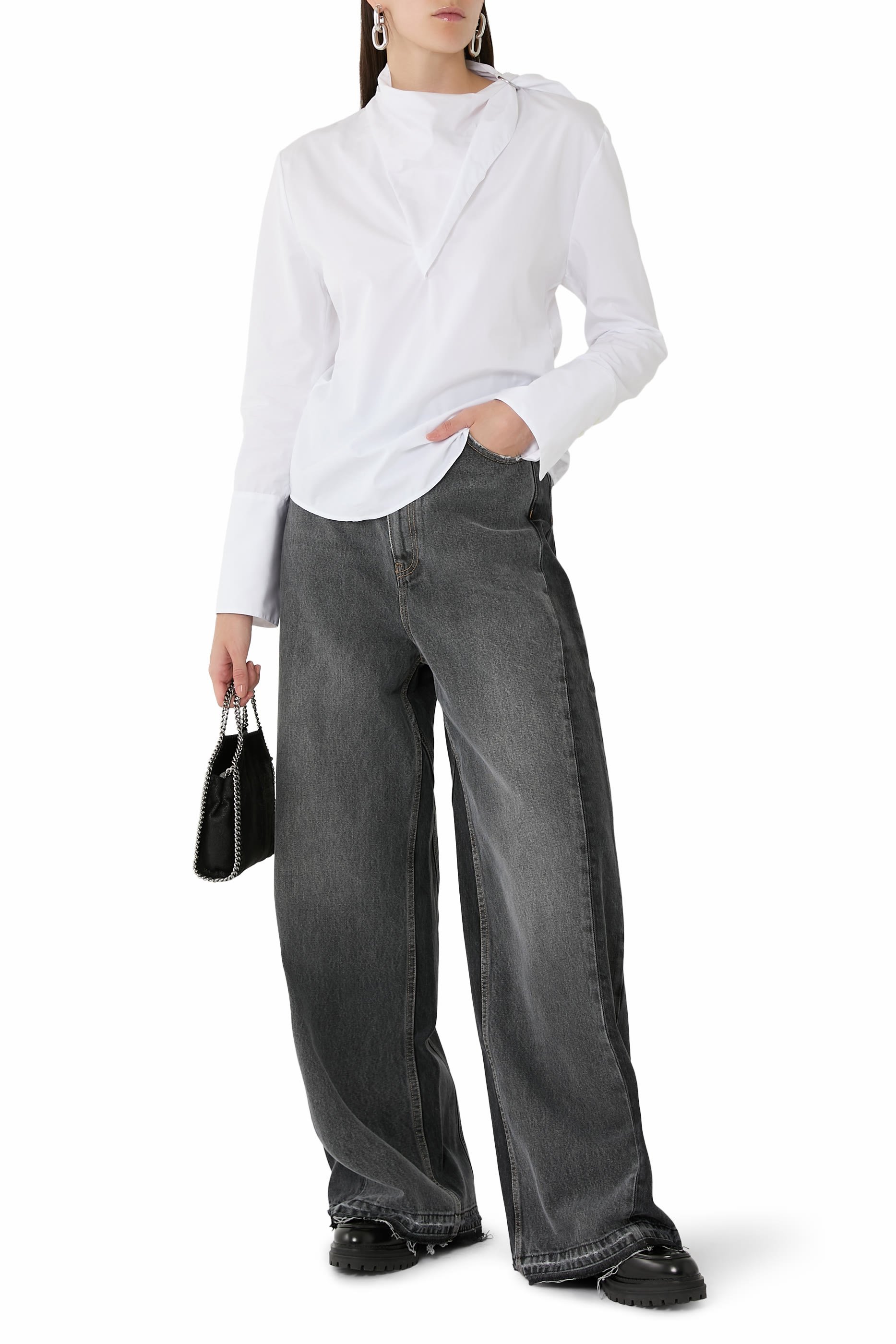 بلوزة بوشاح بوبلين