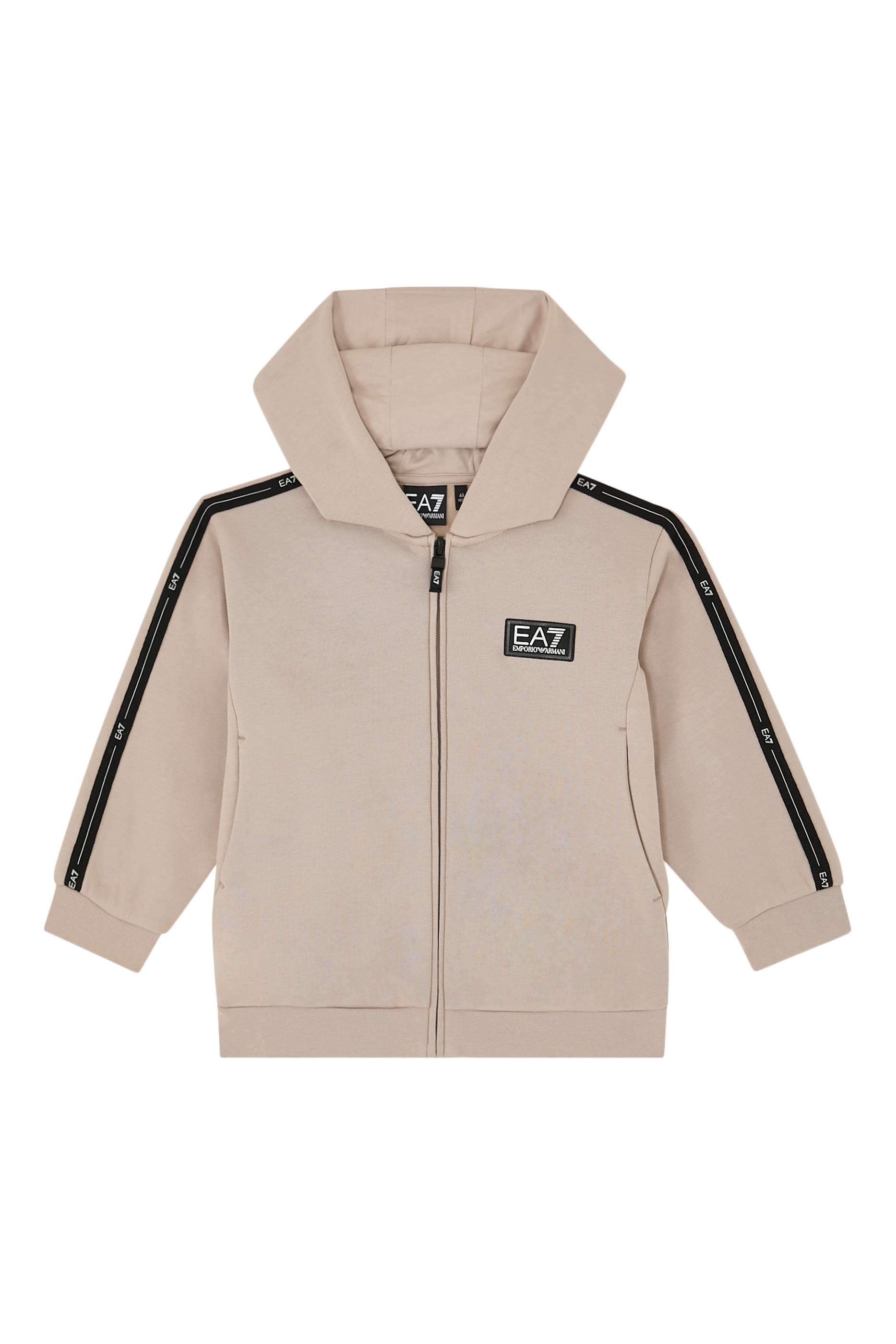 سويت شيرت بغطاء للرأس مزين بشعار الماركة قطن للأطفال