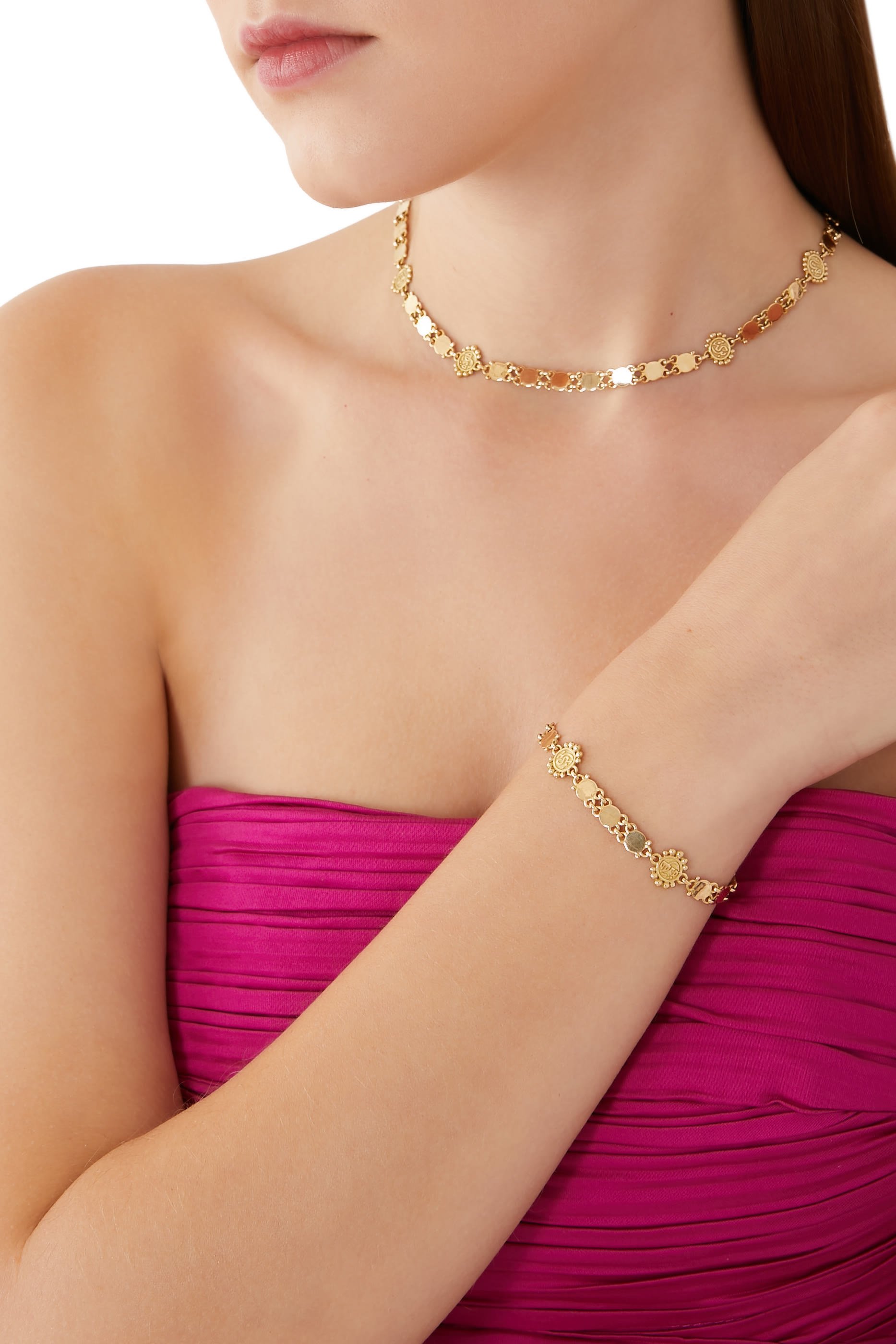 سوار نور ووردز اوف بوسيتيفيتي ذهب أصفر عيار 18