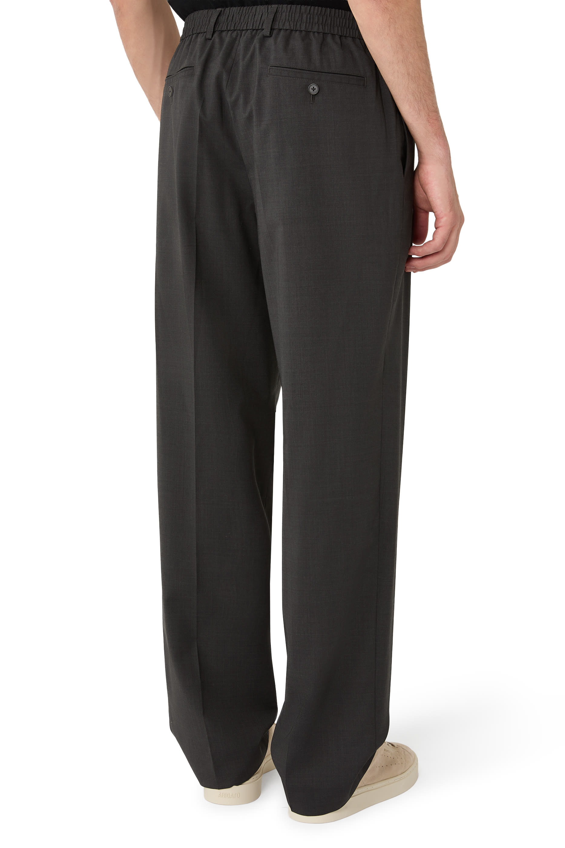 بنطال بقصة ساق مستقيمة ورباط تضييق صوف