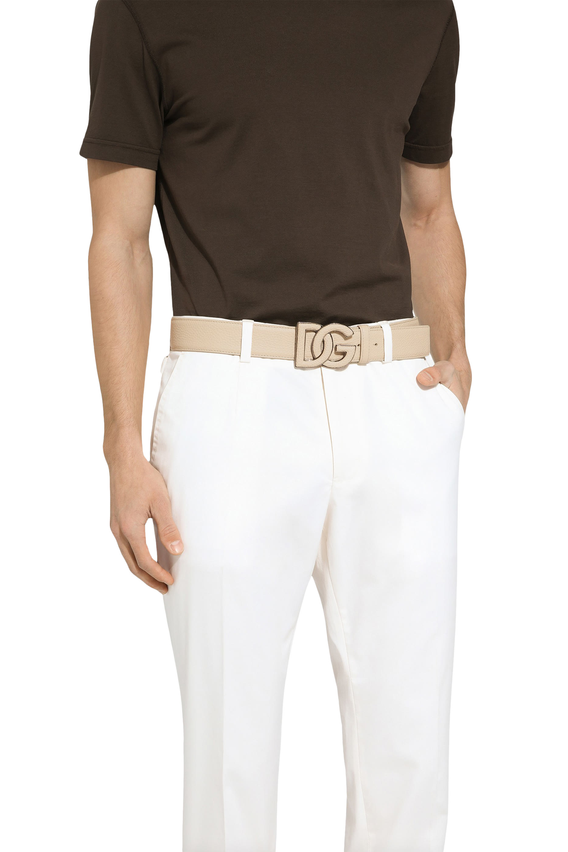 حزام جلد عجل بنقشة جلد غزال