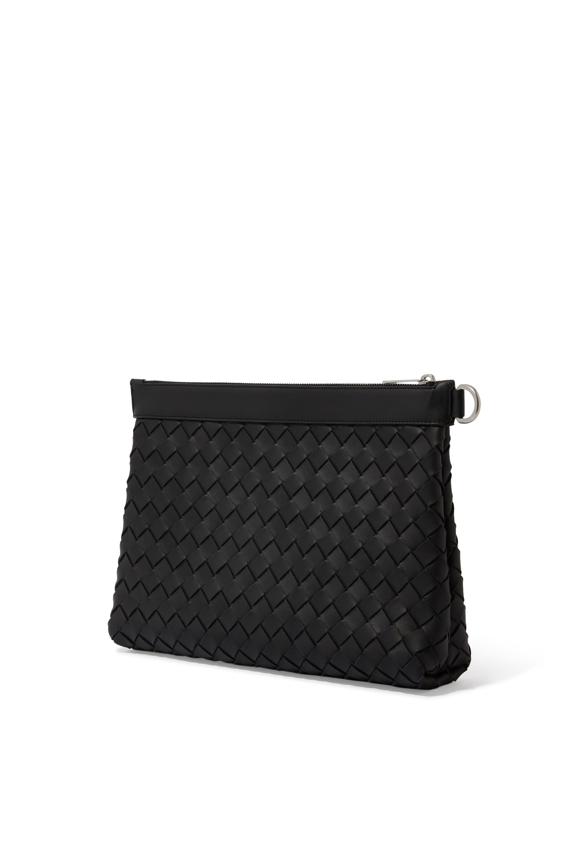 حافظة أوراق جلد بتصميم مجدول