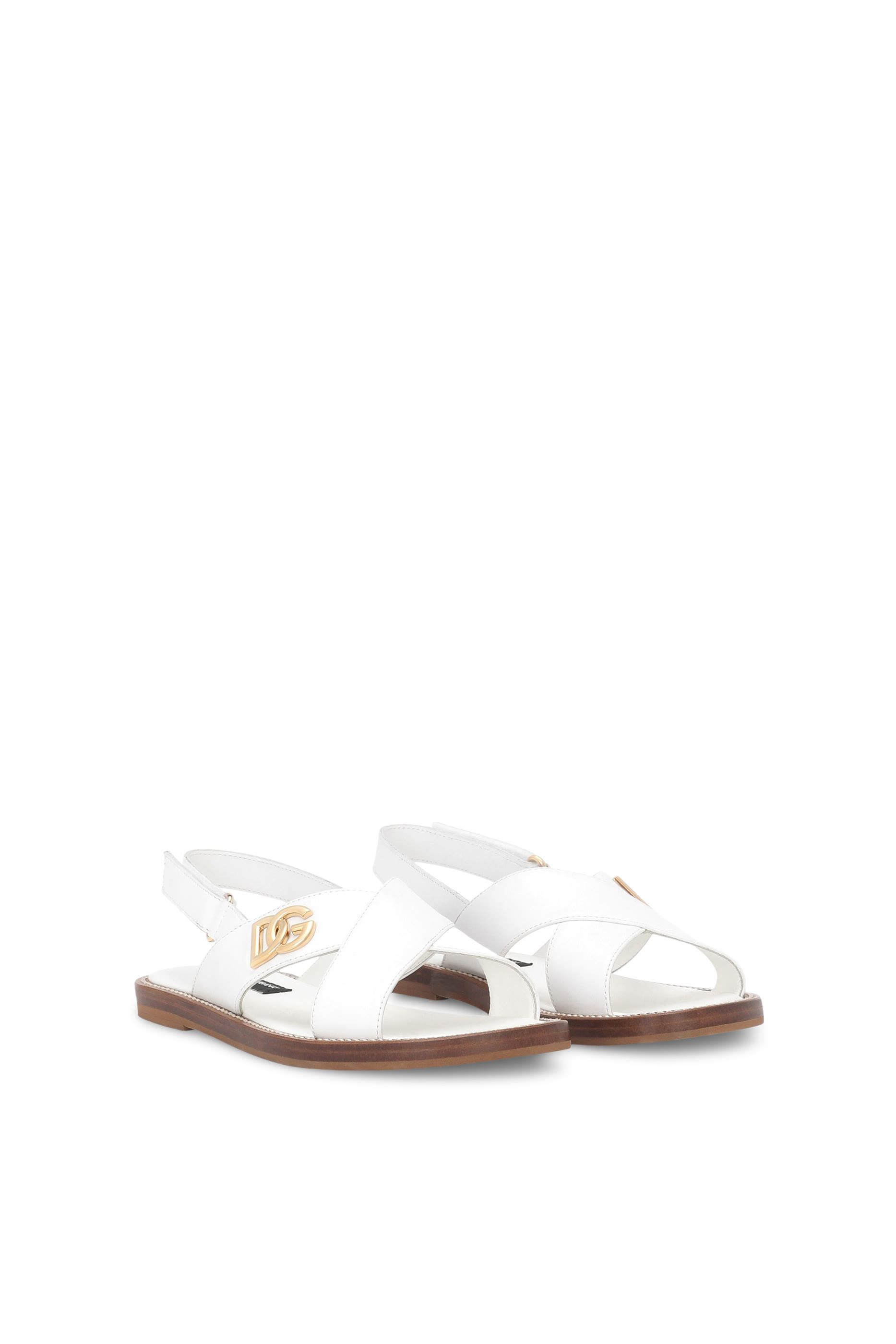 صندل بشعار الماركة جلد عجل للأطفال