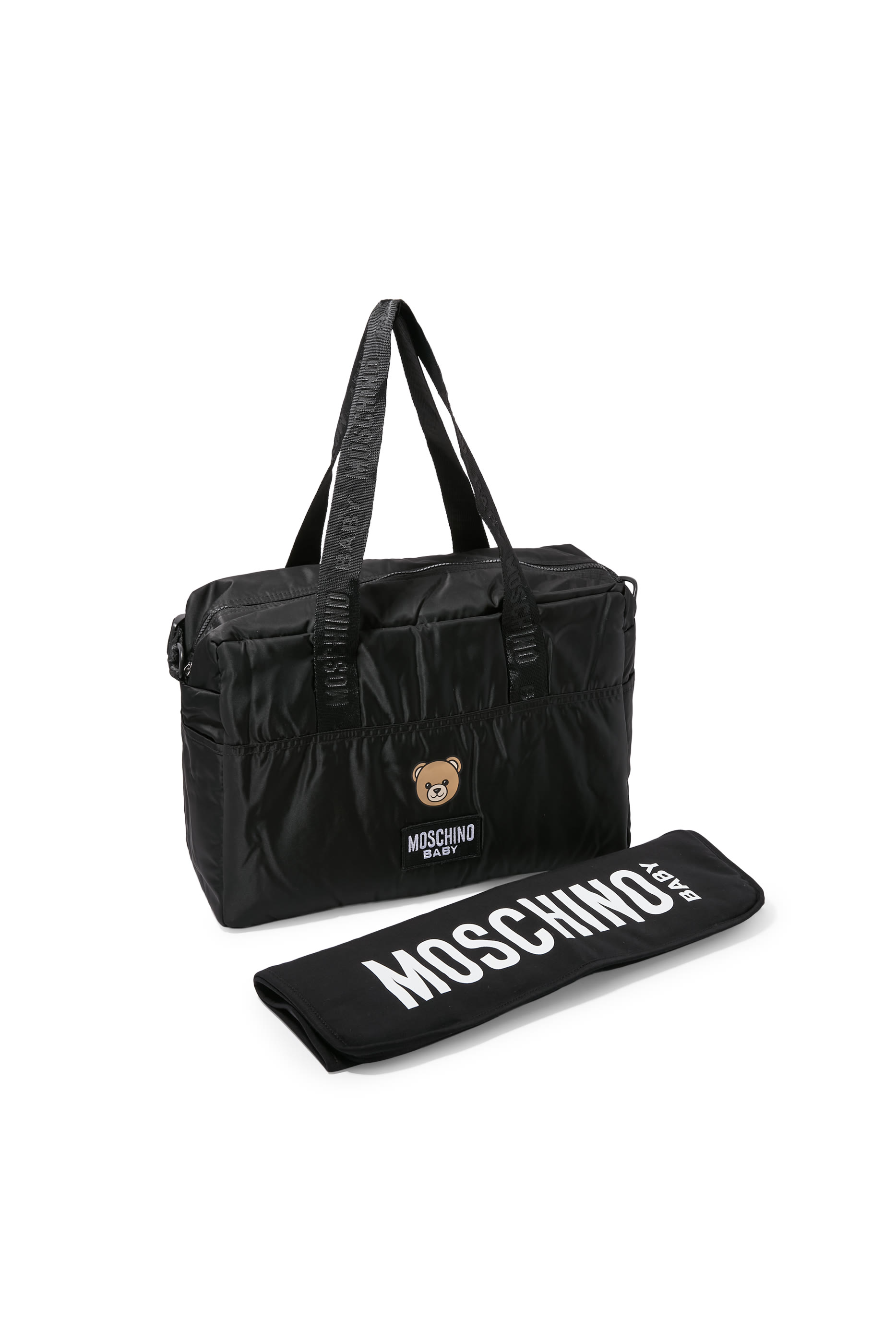 حقيبة أمهات بمفرش تغيير الحفاض مزينة بطبعة الدب تيدي نايلون للأطفال