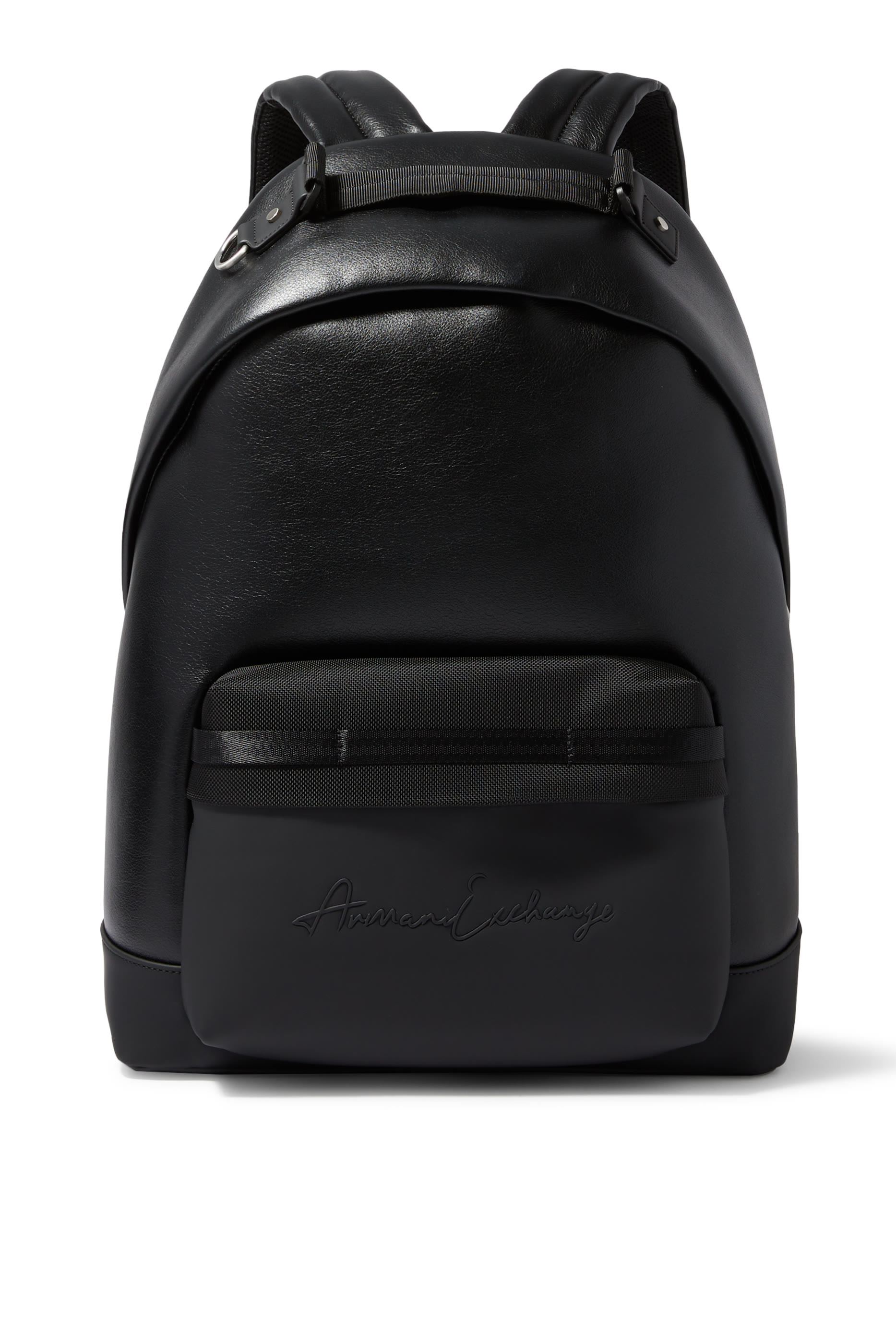 حقيبة ظهر بشعار الماركة البارز جلد صناعي