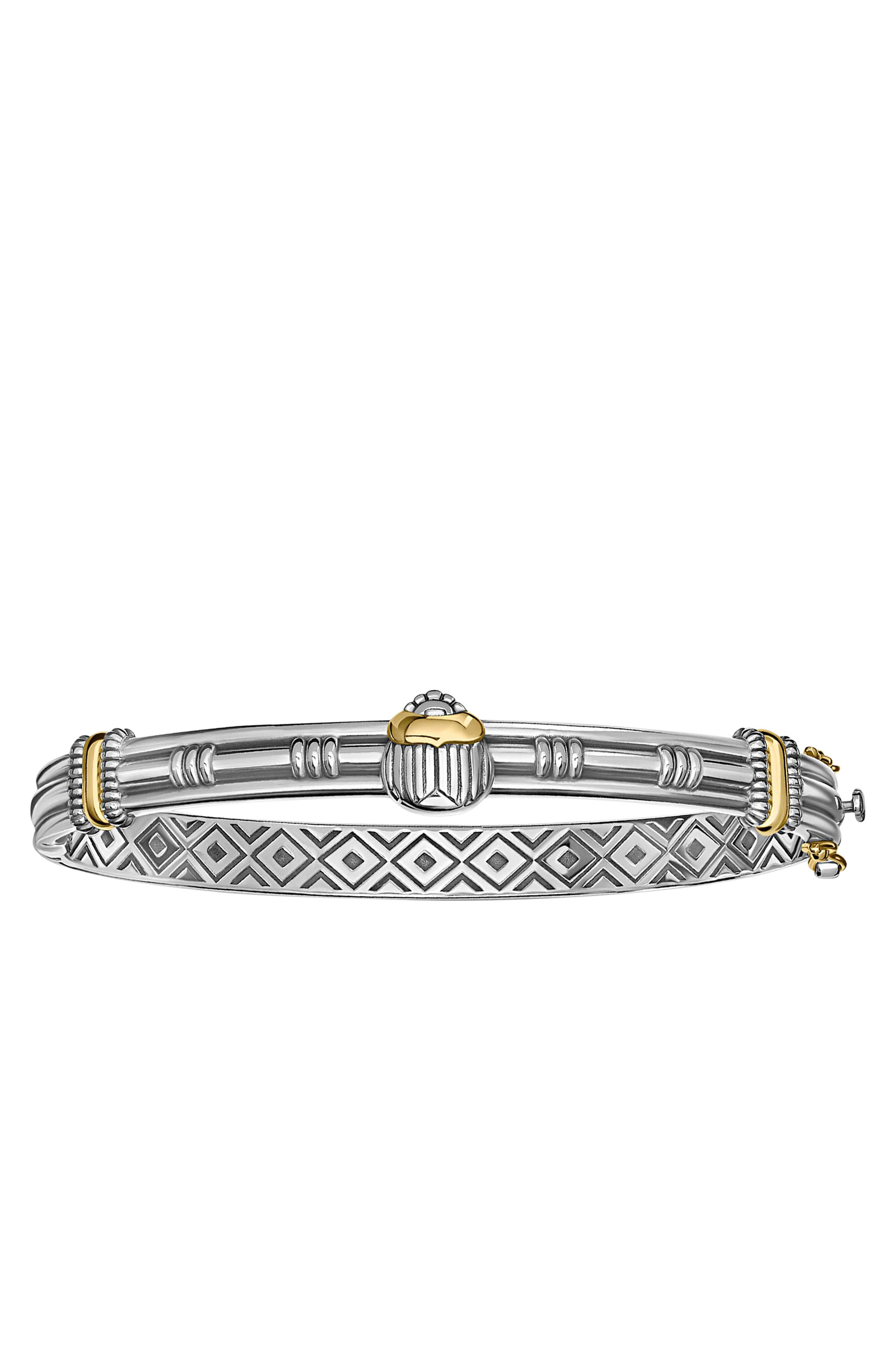 سوار مفتوح بجعران، فضة إسترلينية وذهب أصفر عيار 18