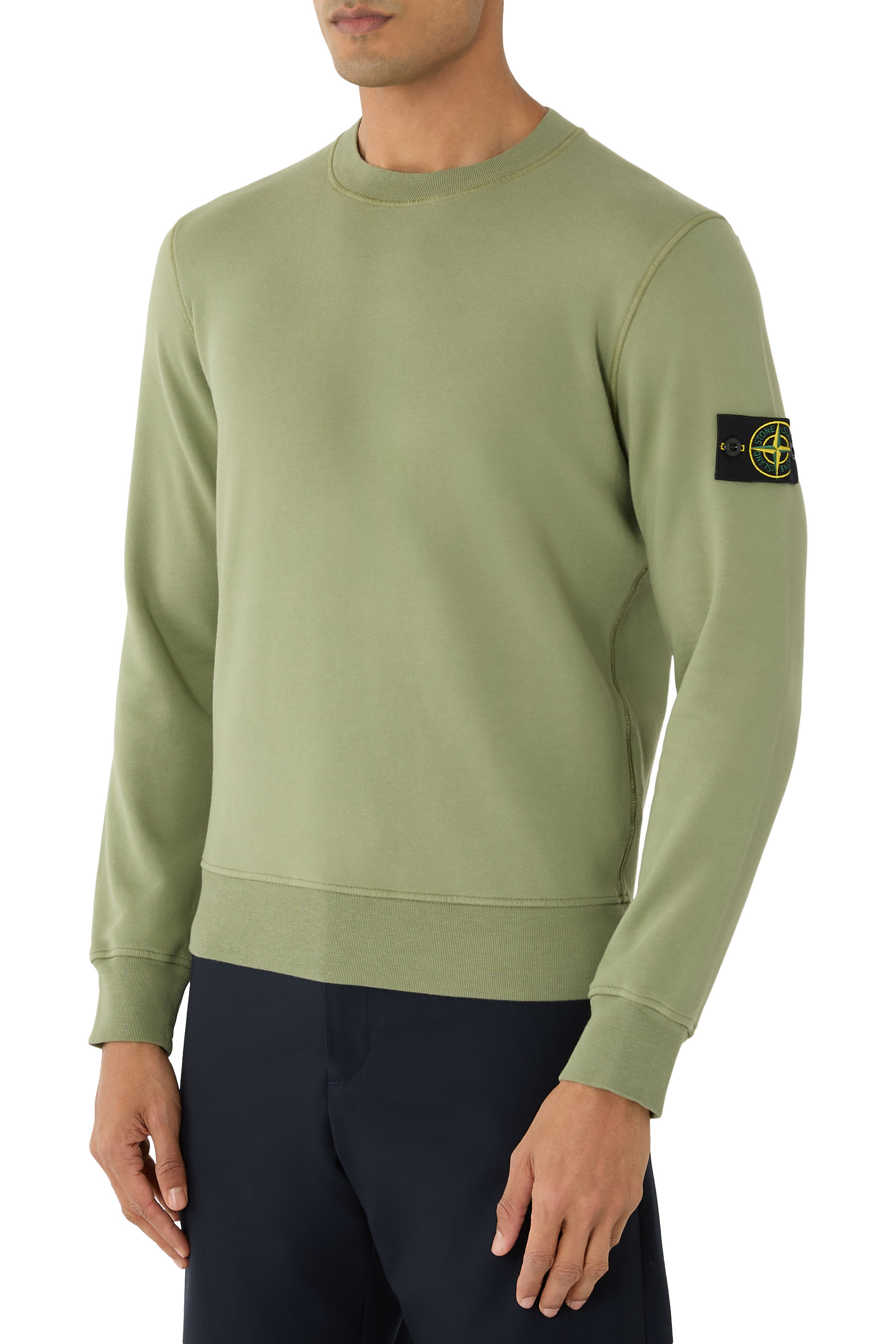 سويت شيرت بياقة ضيقة قطن عضوي