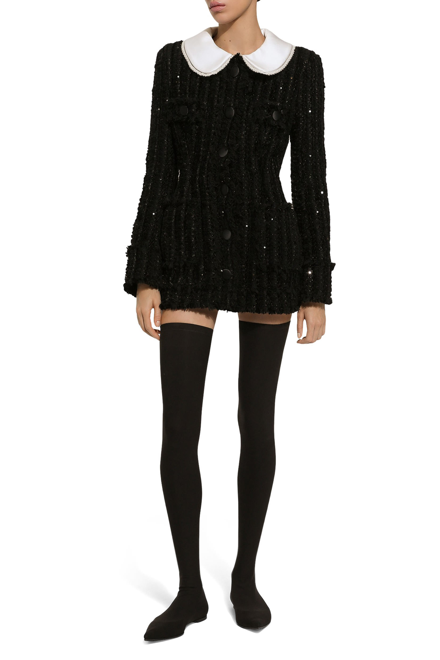 جاكيت تويد مطرز بترتر