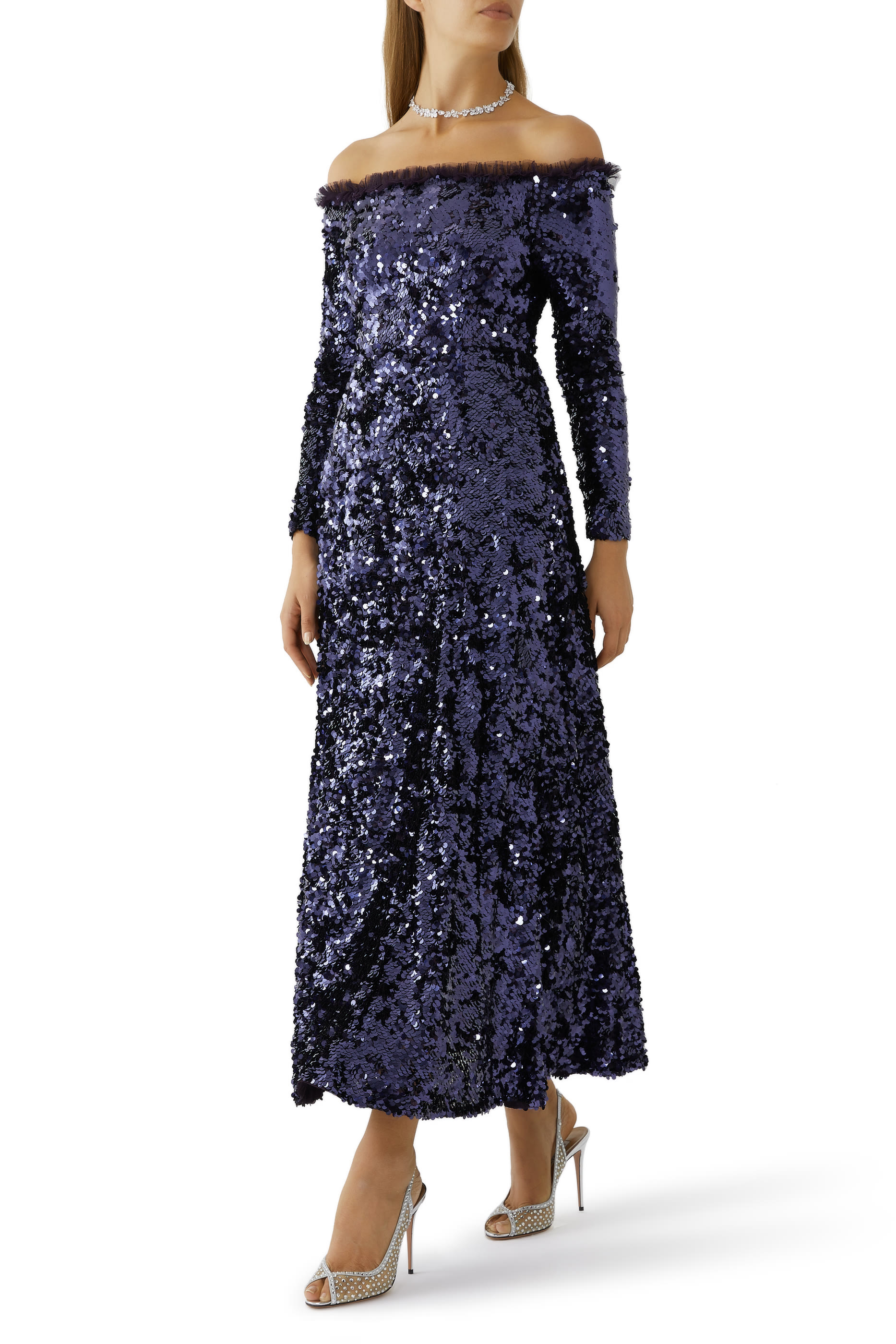 فستان سهرة هالي بطول الكاحل