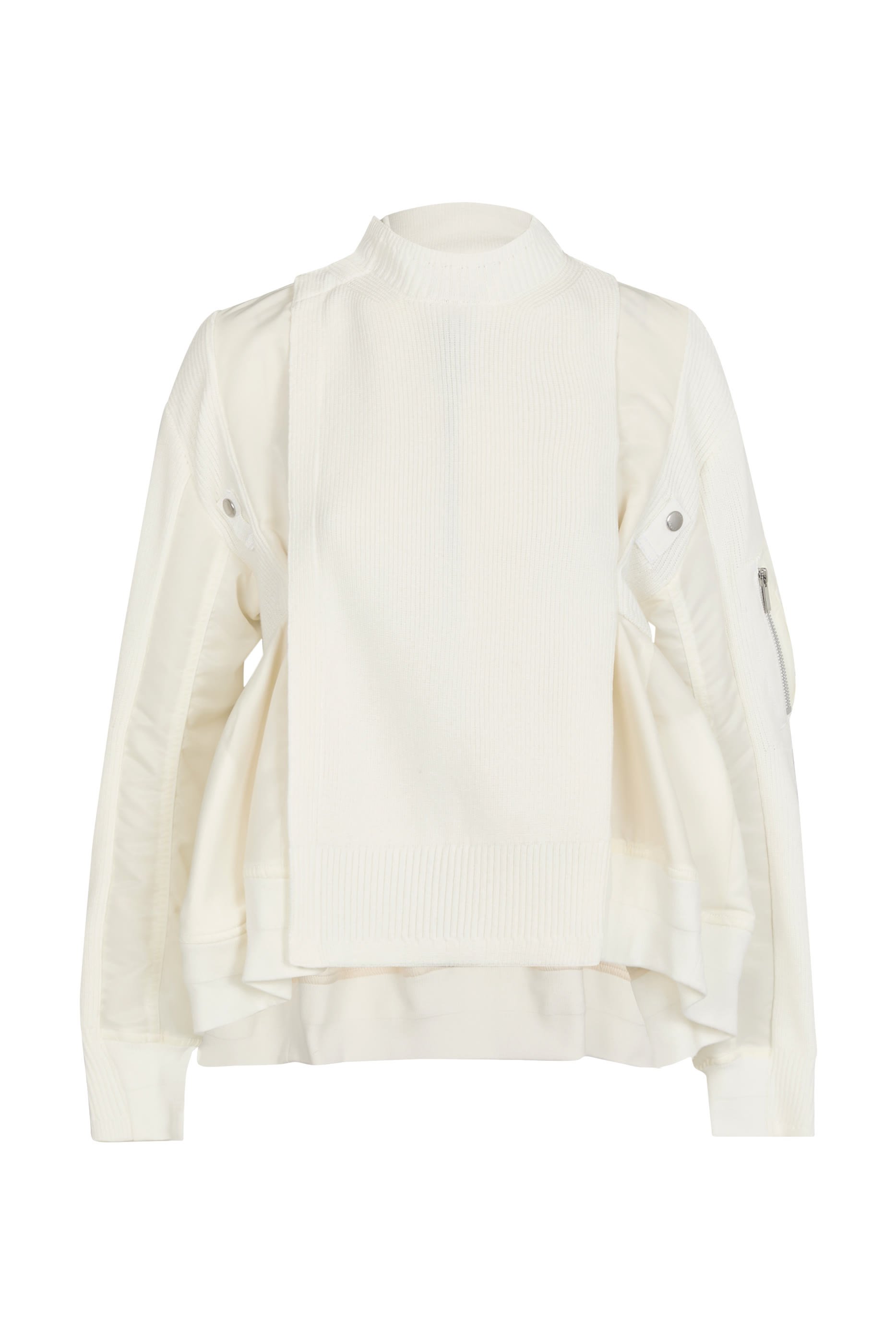 Ribbed Collar Knit Blouson