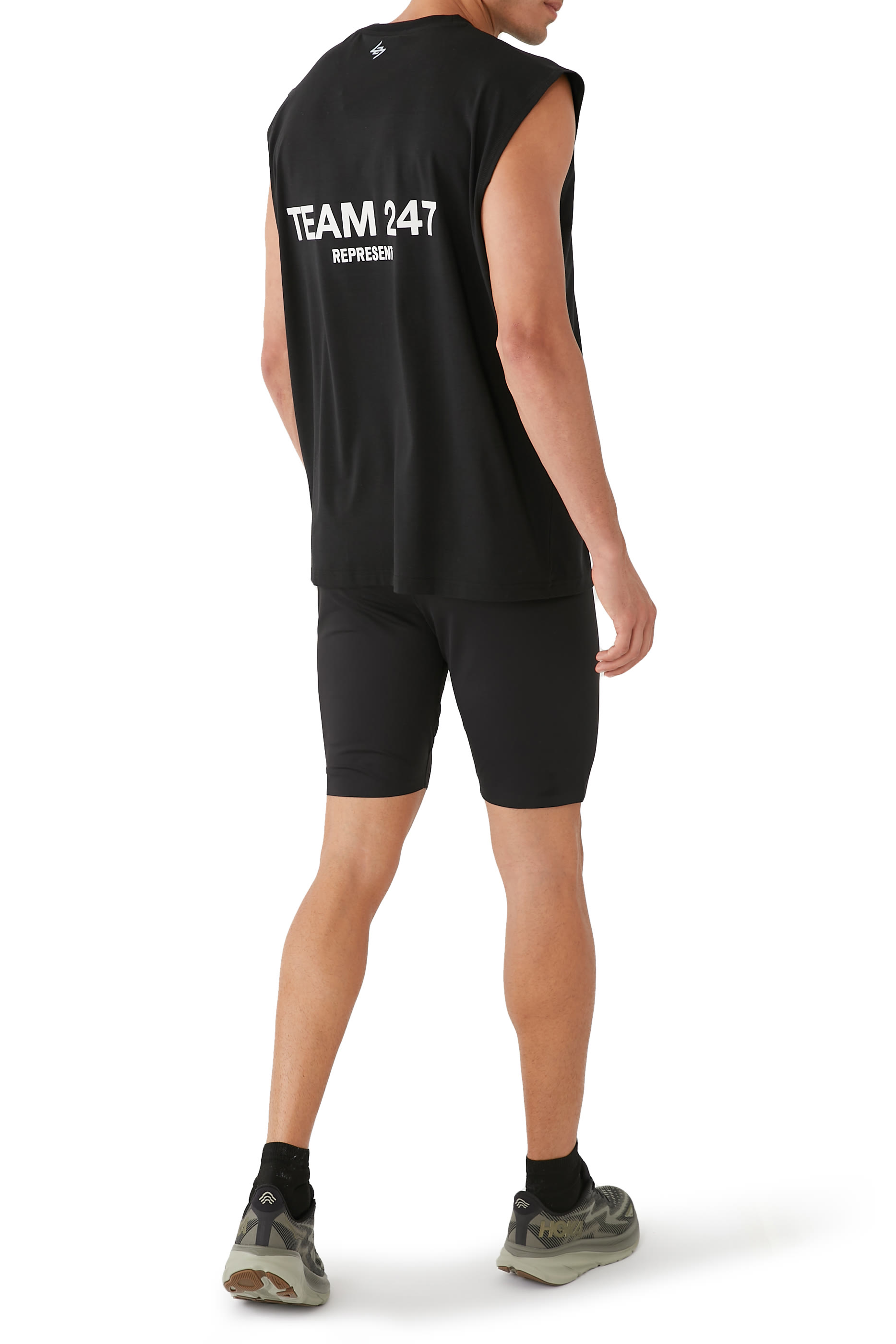 تيشيرت بلا أكمام بقصة فضفاضة وطبعة Team 247