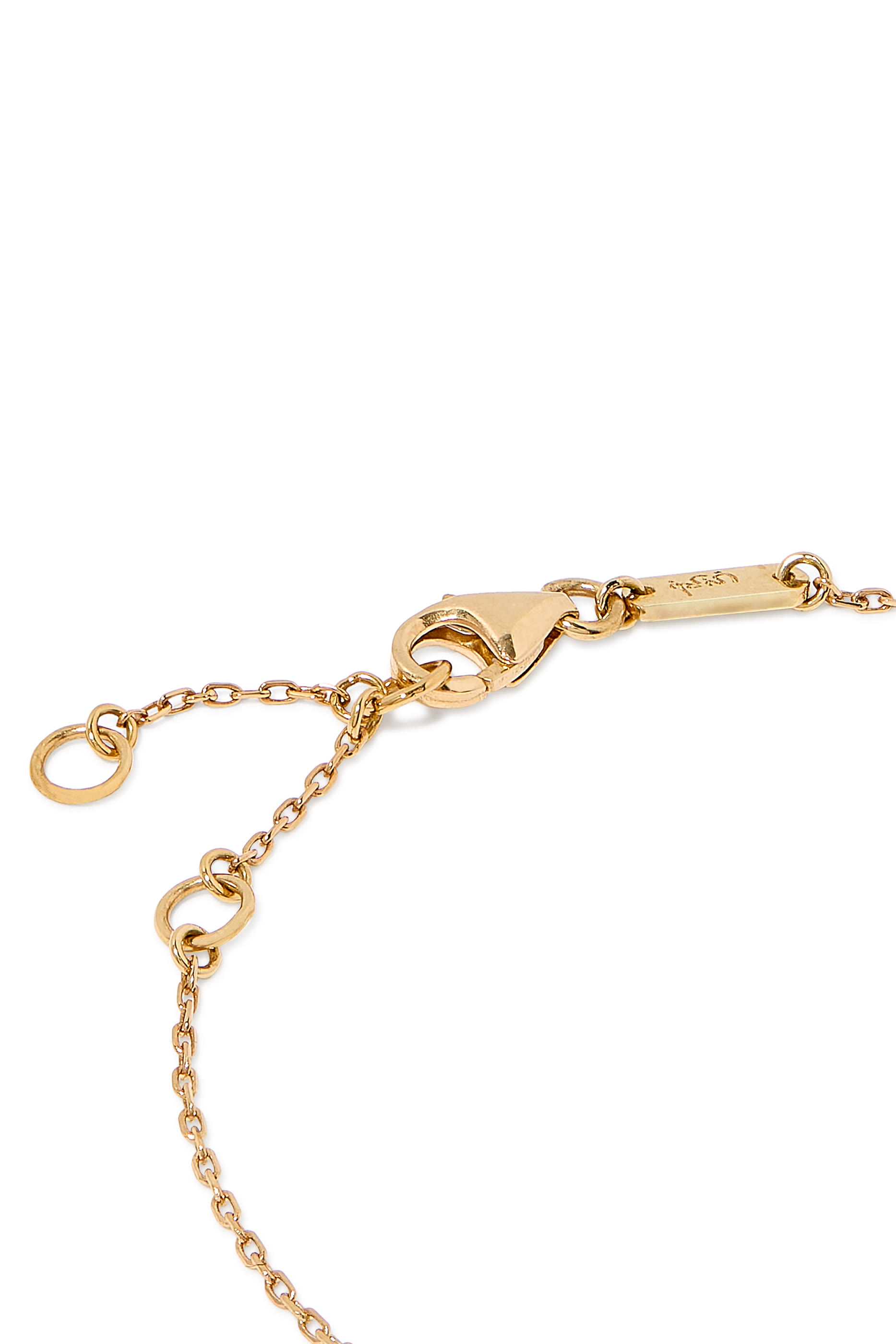 Kids Tiny Bling Heart Letter Alef Bracelet, 18k Yellow Gold & Enamel