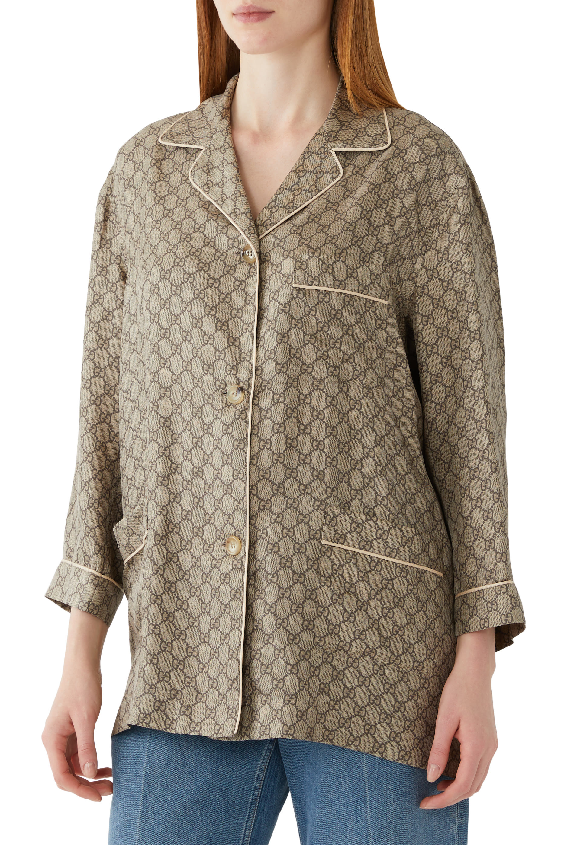 قميص بشعار الماركة حرير سوبريم