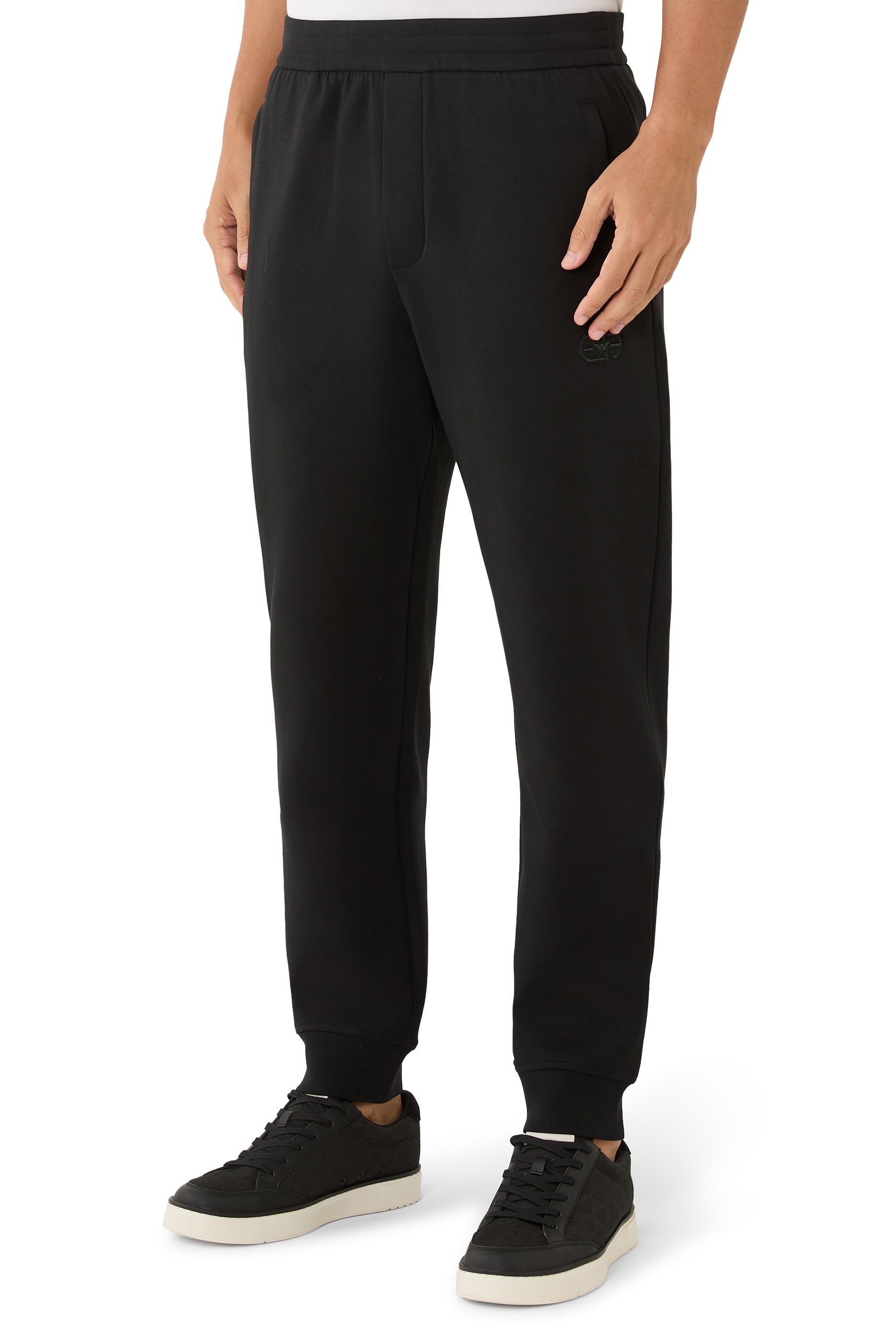 بنطال رياضي بتطريز شعار الماركة جيرسيه مزدوج