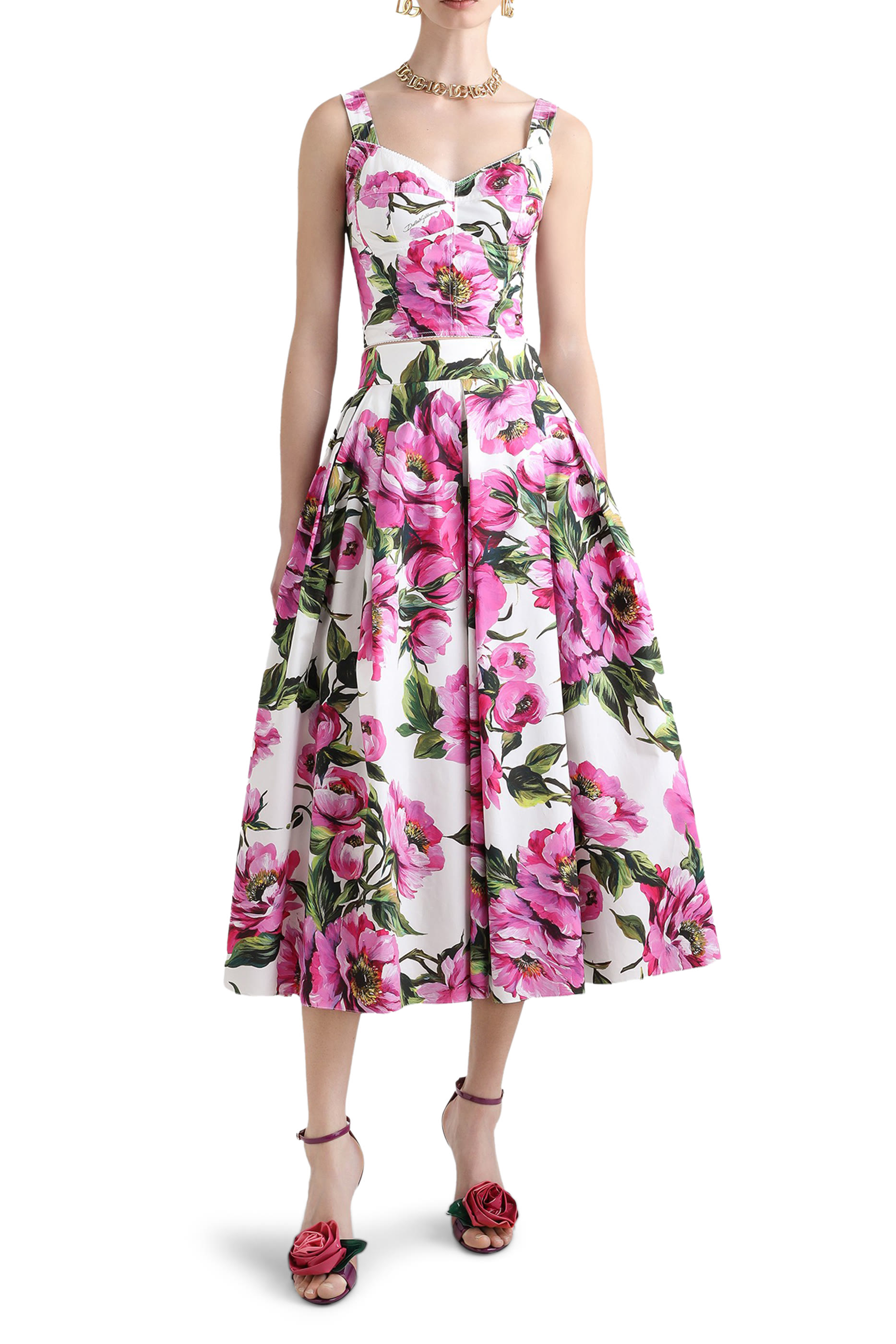 تنورة بطبعات زهور