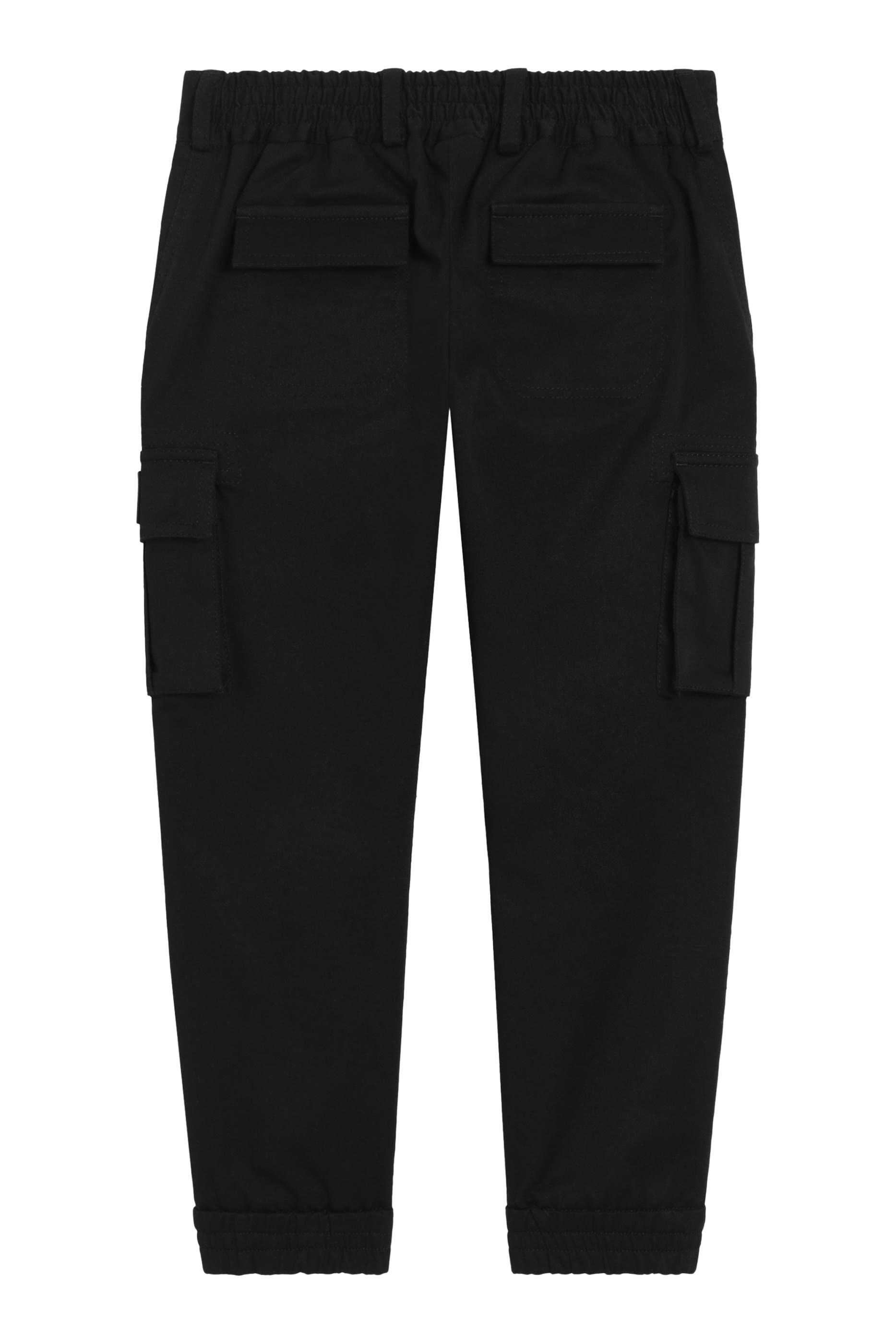 بنطال كارغو جابردين برقعة بشعار الماركة للأطفال