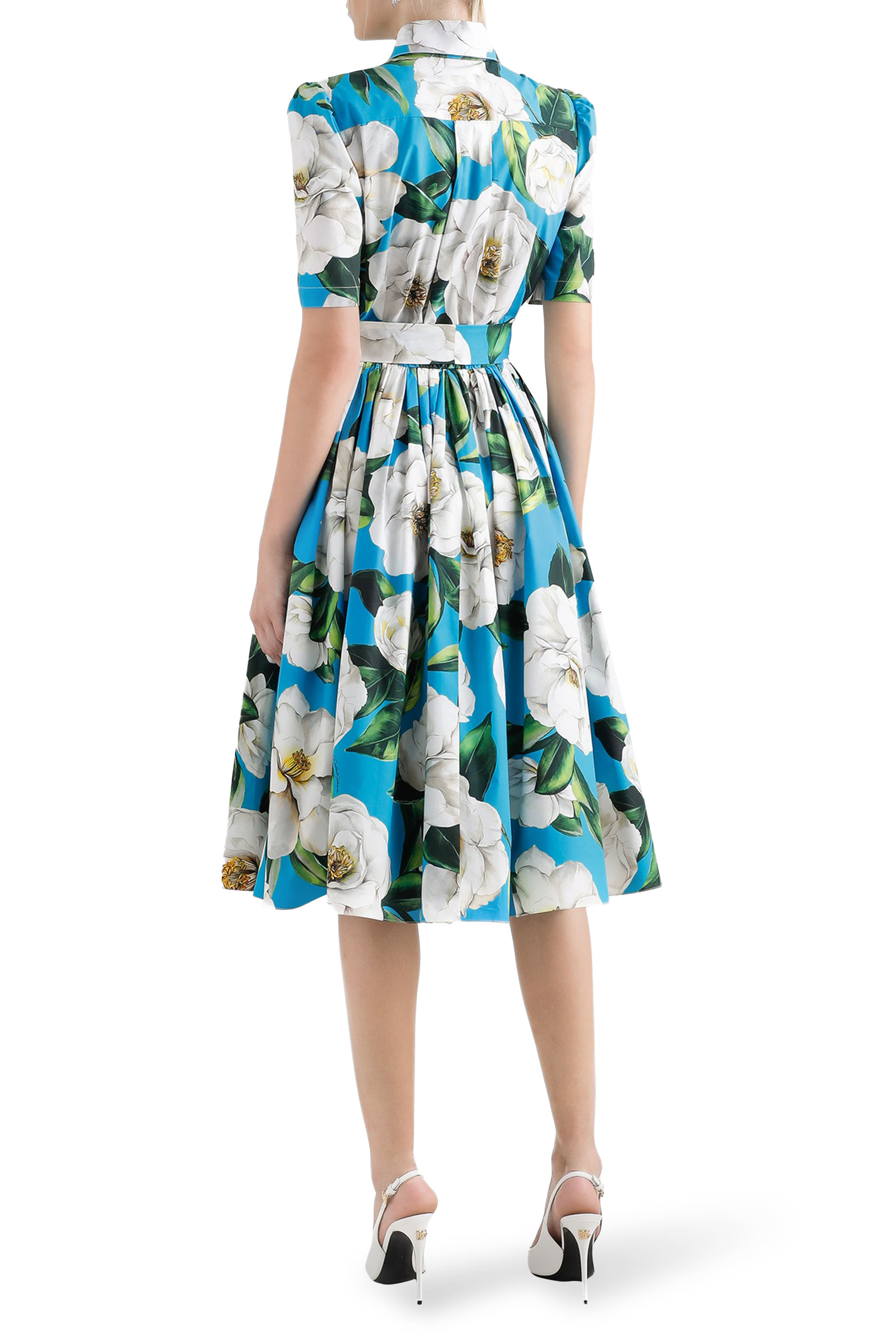 فستان قصير بنمط مشد بنقشة زهور