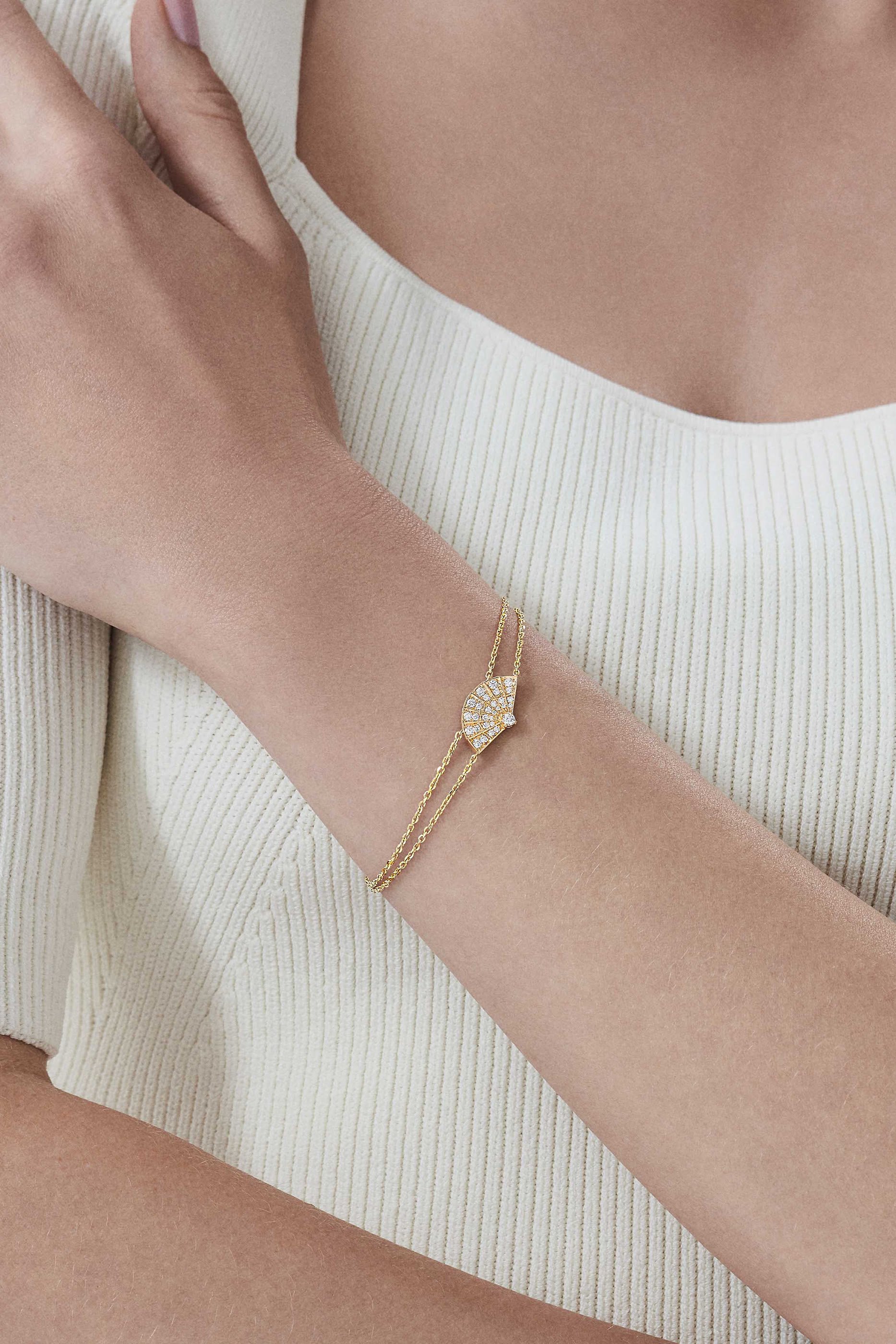 سوار فانفير سيمفوني ميني ايكونز مرصع بالماس ذهب &rlm;أصفر عيار 18