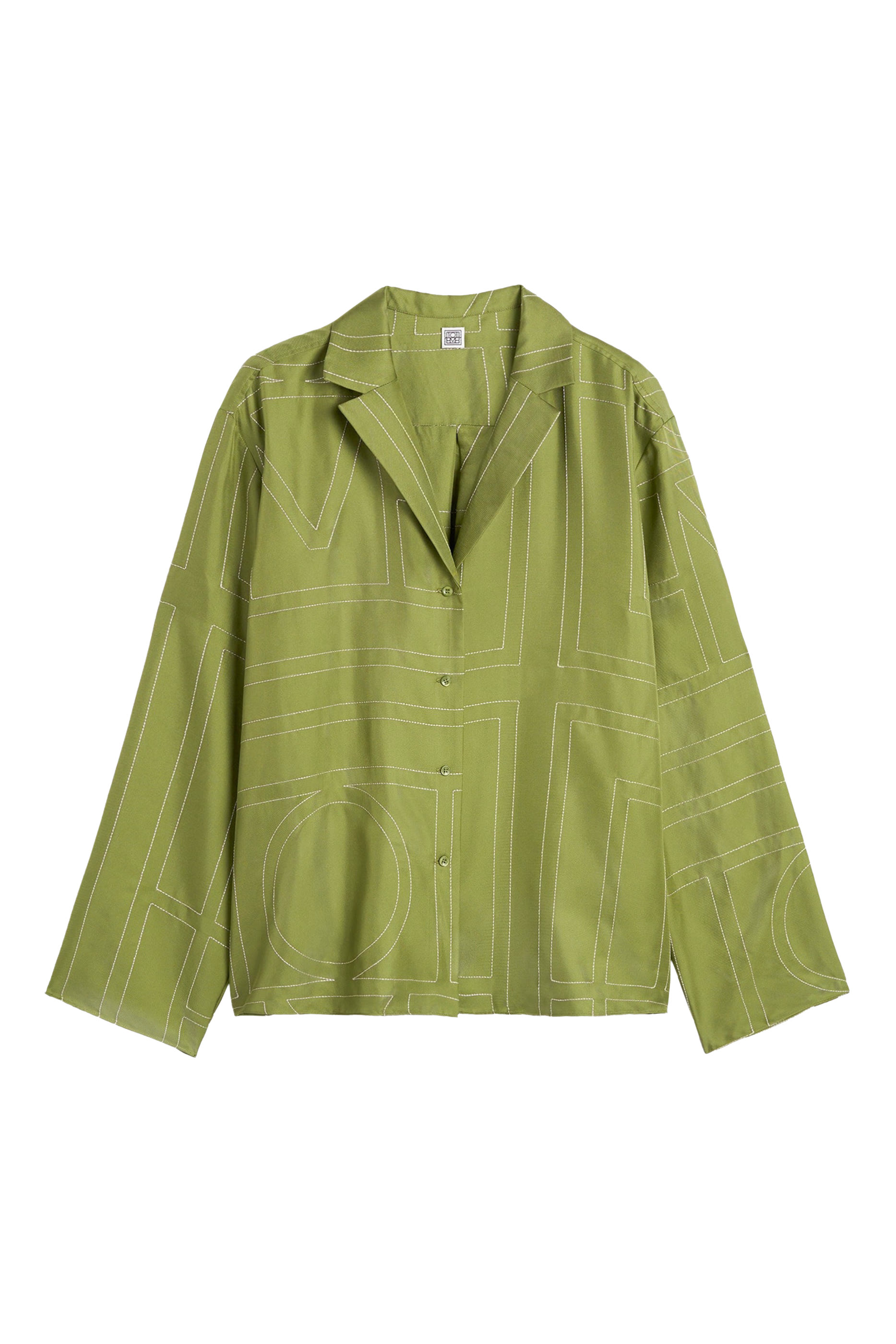 بلوزة بيجامة بنقشة حروف شعار الماركة حرير