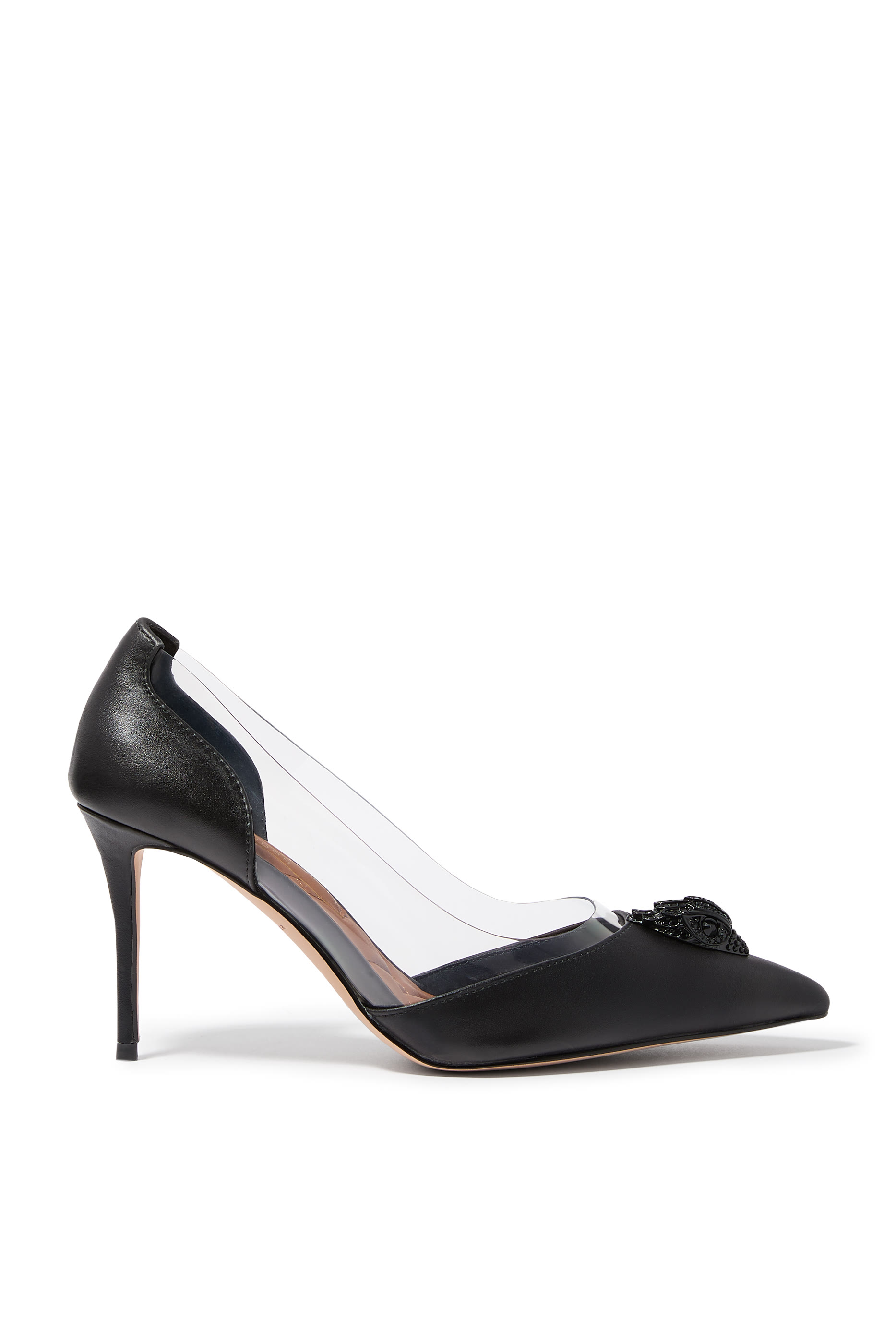 حذاء كلاسيكي بلجرافيا 85 بكعب وحلية شعار الماركة فينيل