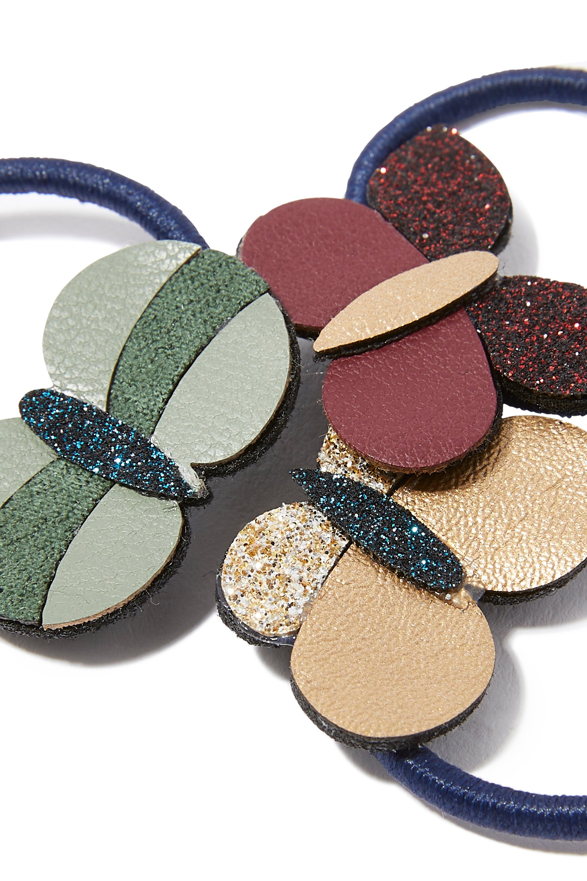 طقم أربطة شعر بوني للأطفال بتصميم فراشة، 6 قطع