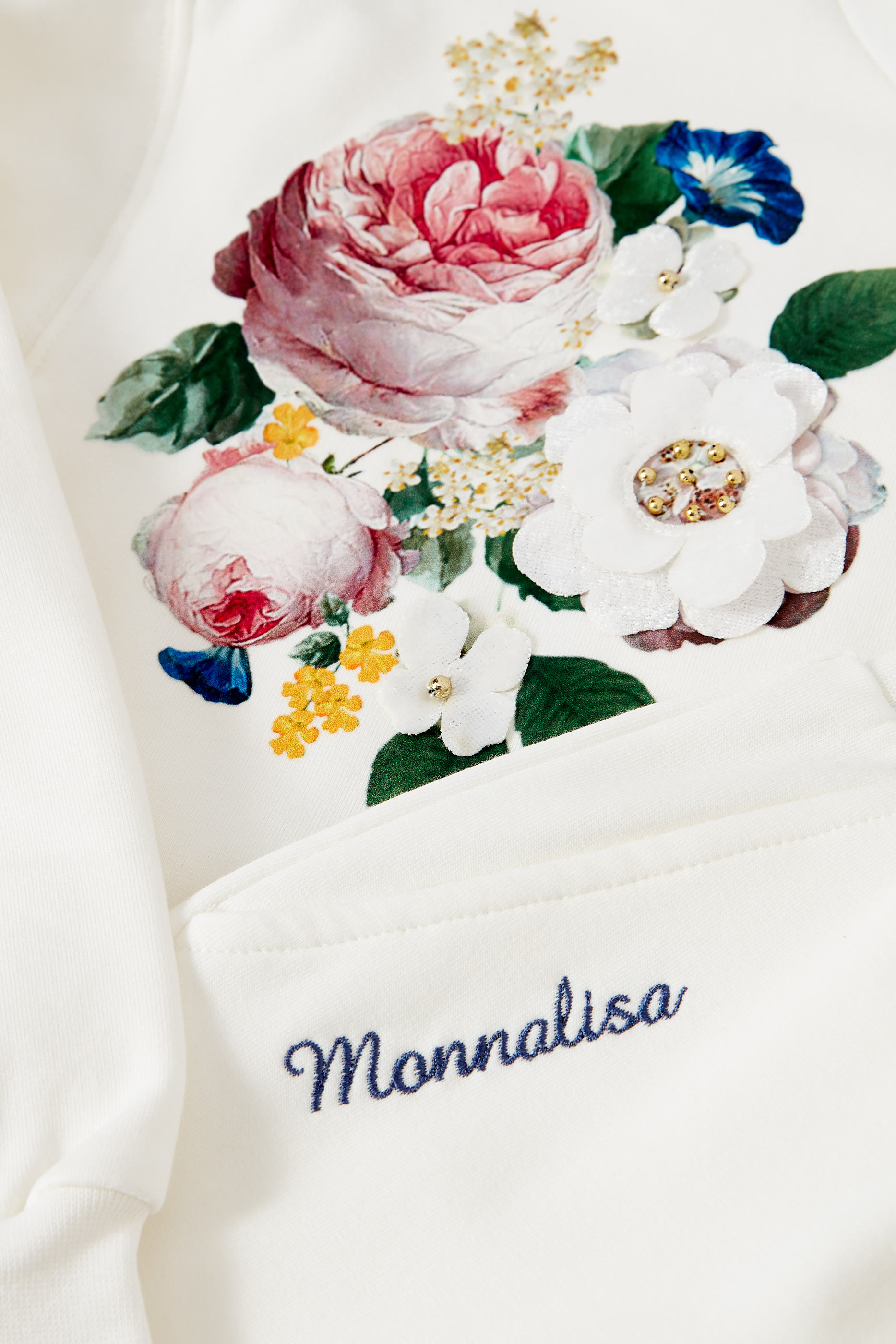 طقم سويت شيرت وبنطال رياضي بنقشة زهور للأطفال