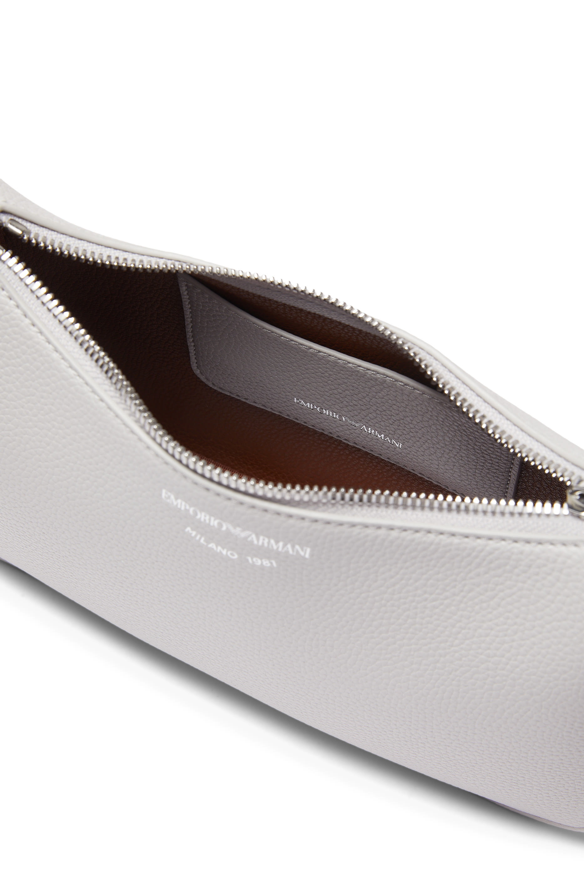 حقيبة طويلة بشعار الماركة بنقشة جلد الغزال