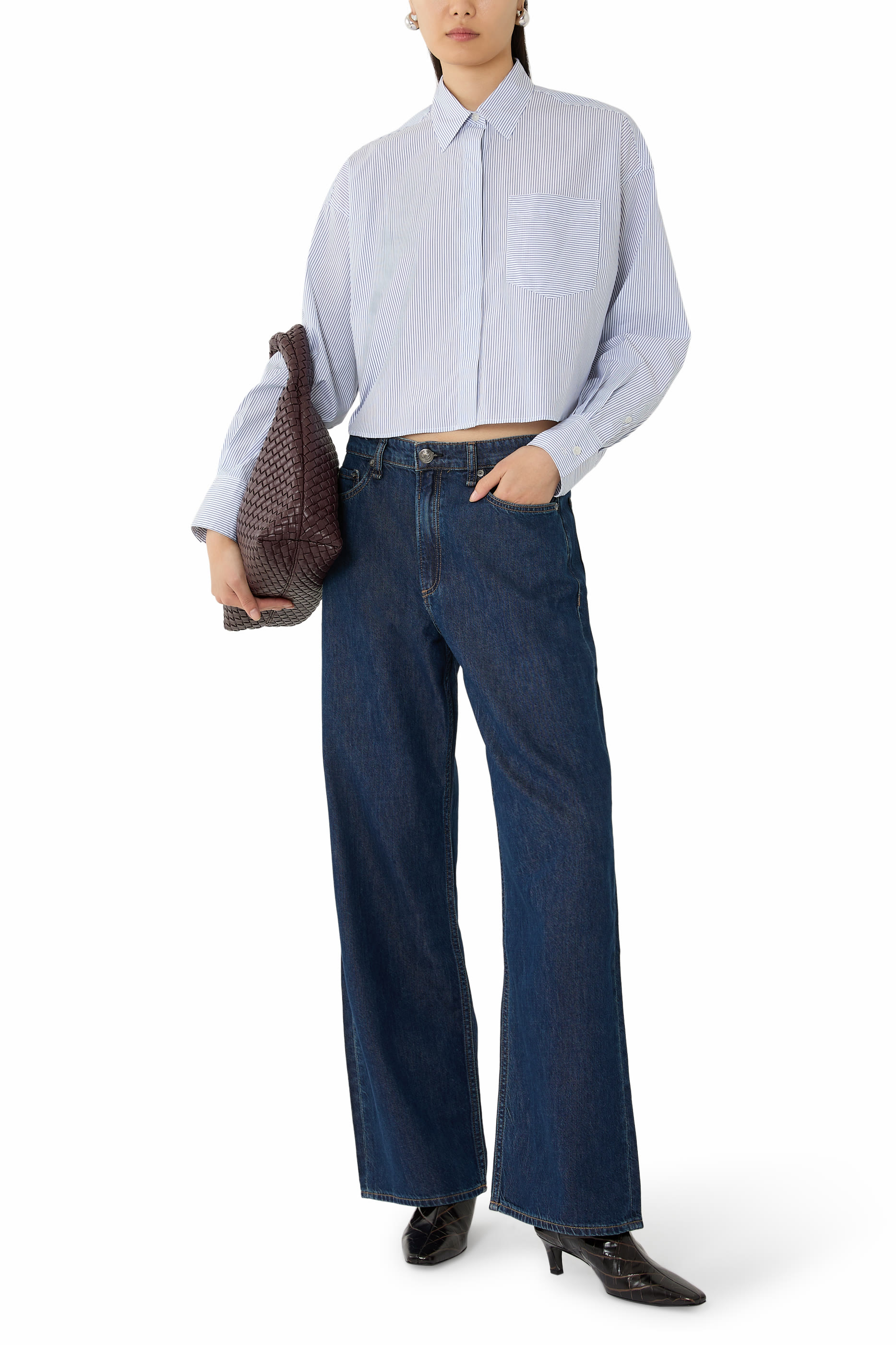 قميص مارين مخطط بقصة قصيرة