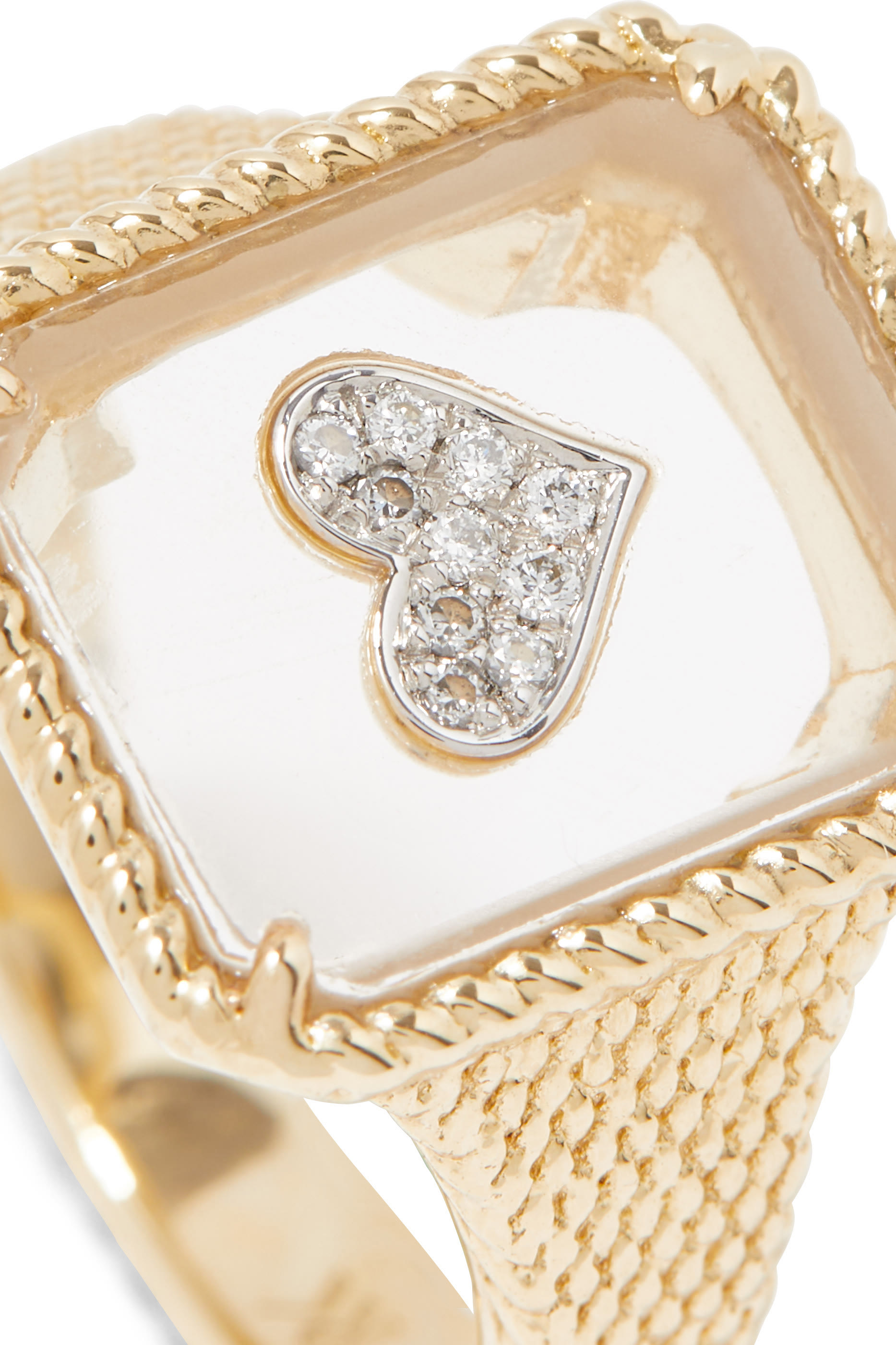 Heart Ring, 14k Yellow Gold & Diamonds