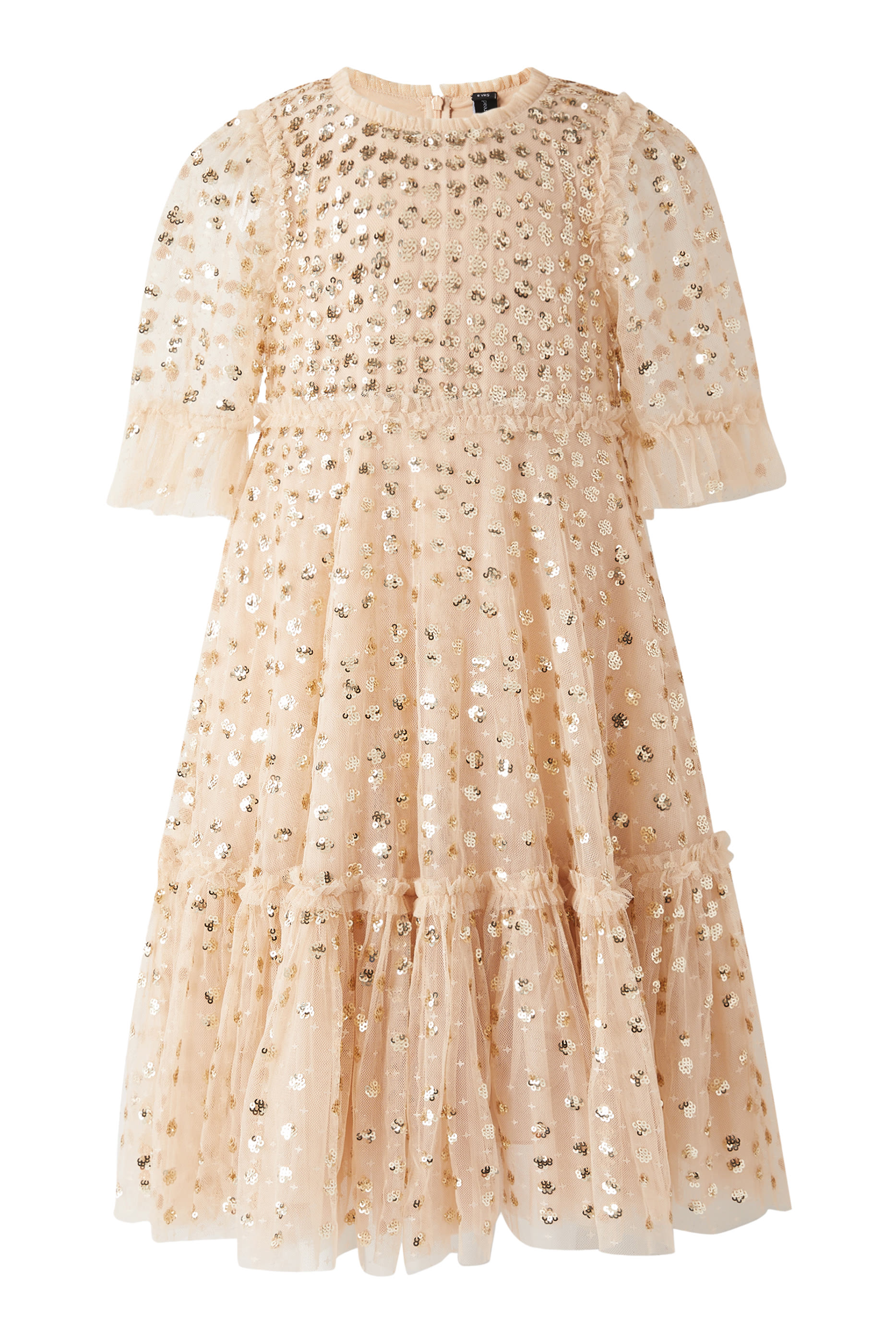 فستان رين دروب مطرز بالترتر للأطفال